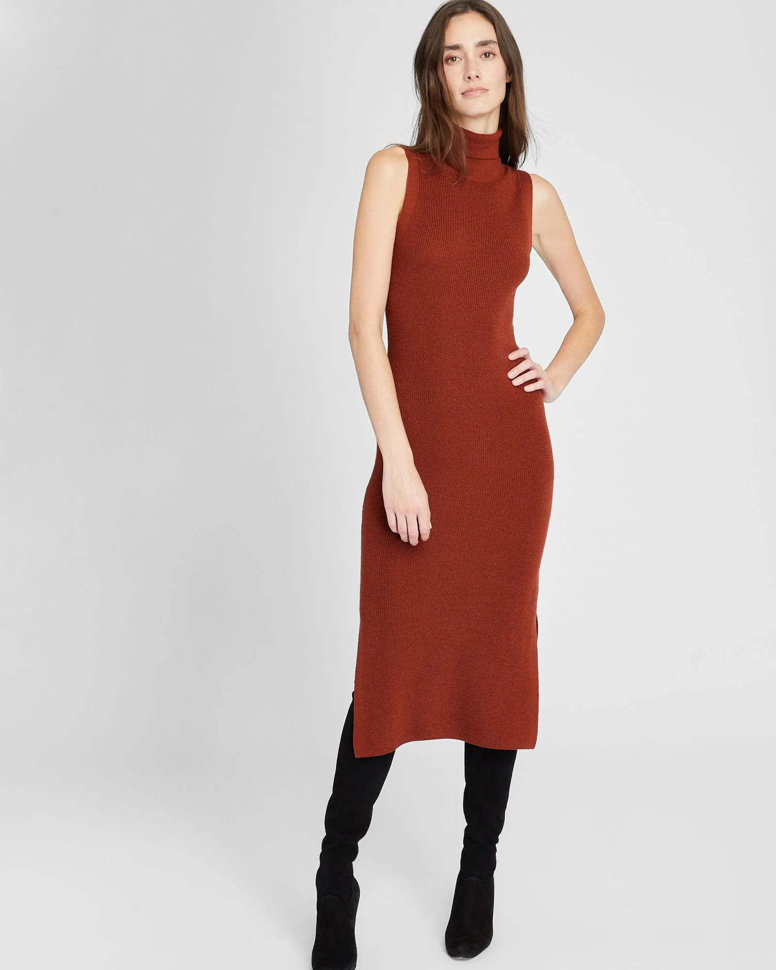 Sleeveless Merino Wool Turtleneck Midi Dress sold by Club Monaco product image thumbnail 4