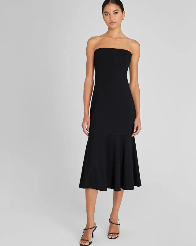 Fluted Strapless Knit Midi Dress sold by Club Monaco