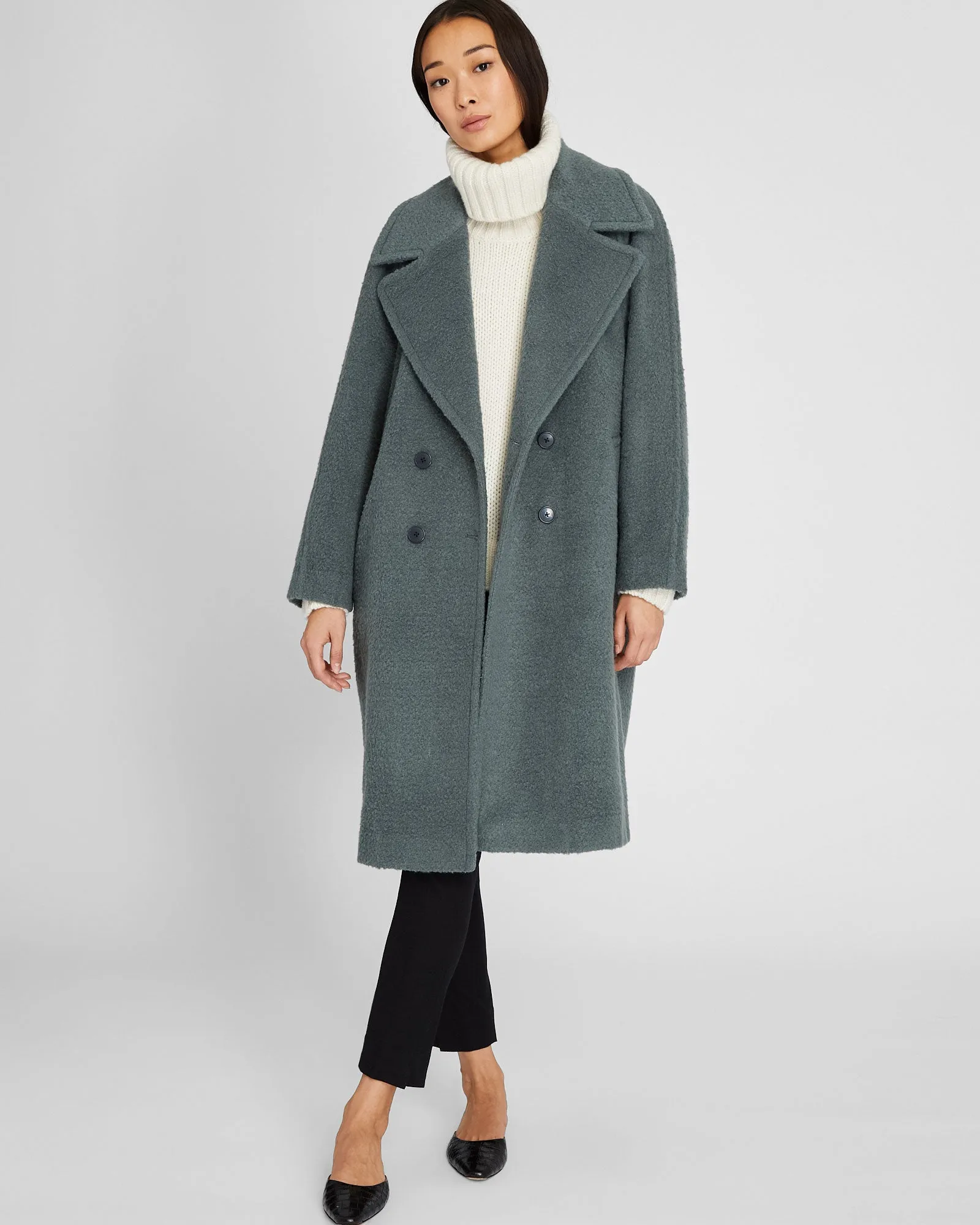 Double-Breasted Textured Relaxed Coat sold by Club Monaco