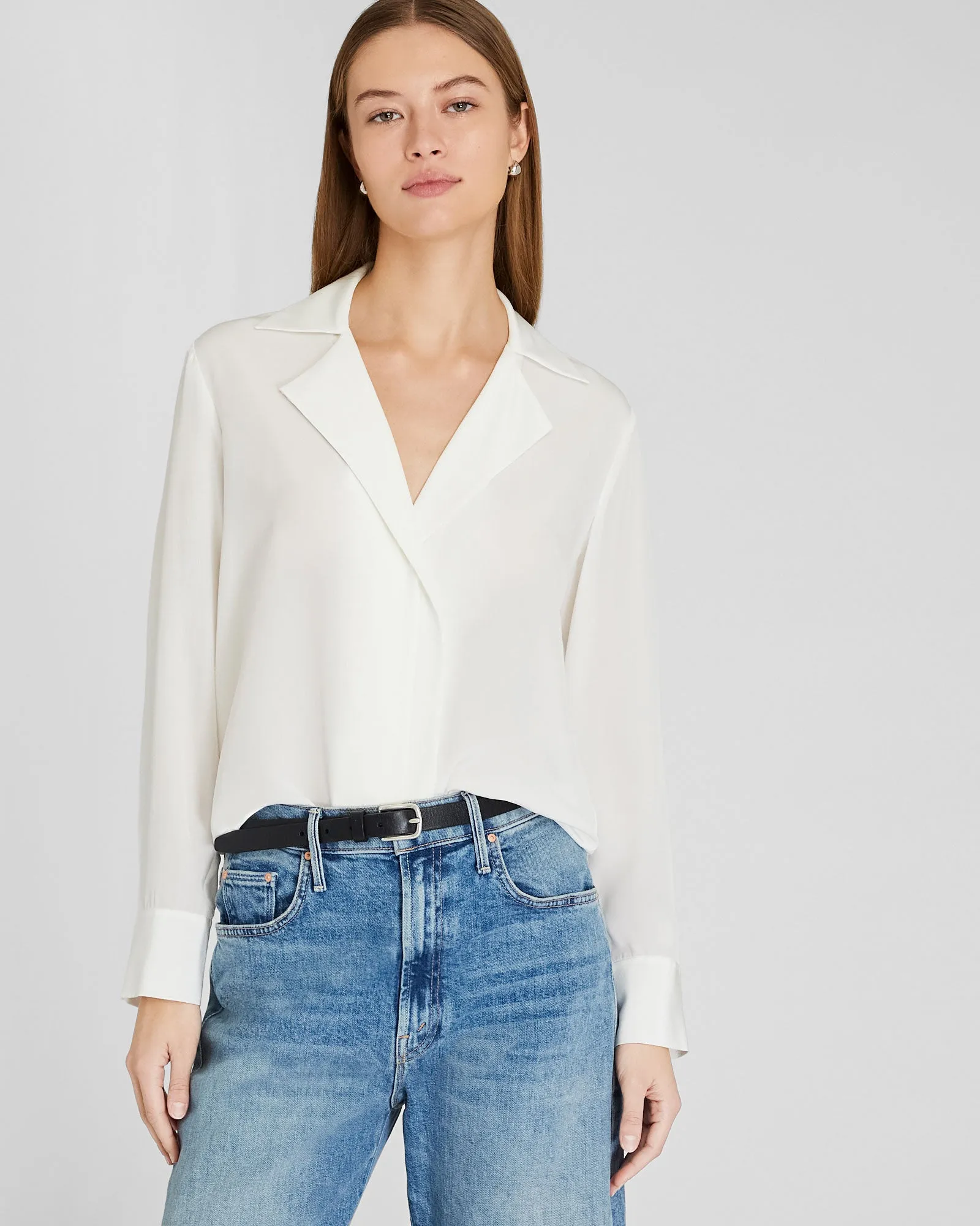 Silk Open-Neck Blouse sold by Club Monaco