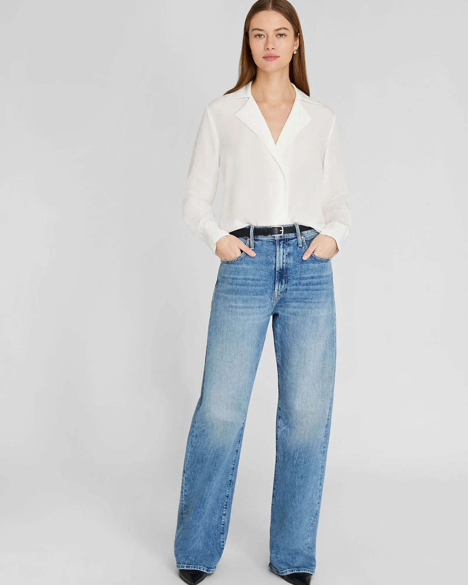 Silk Open-Neck Blouse sold by Club Monaco product image thumbnail 2