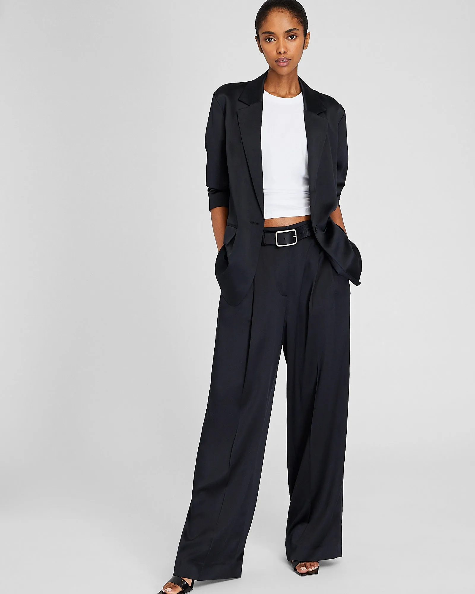 Silk Charmeuse Pleated Pant sold by Club Monaco