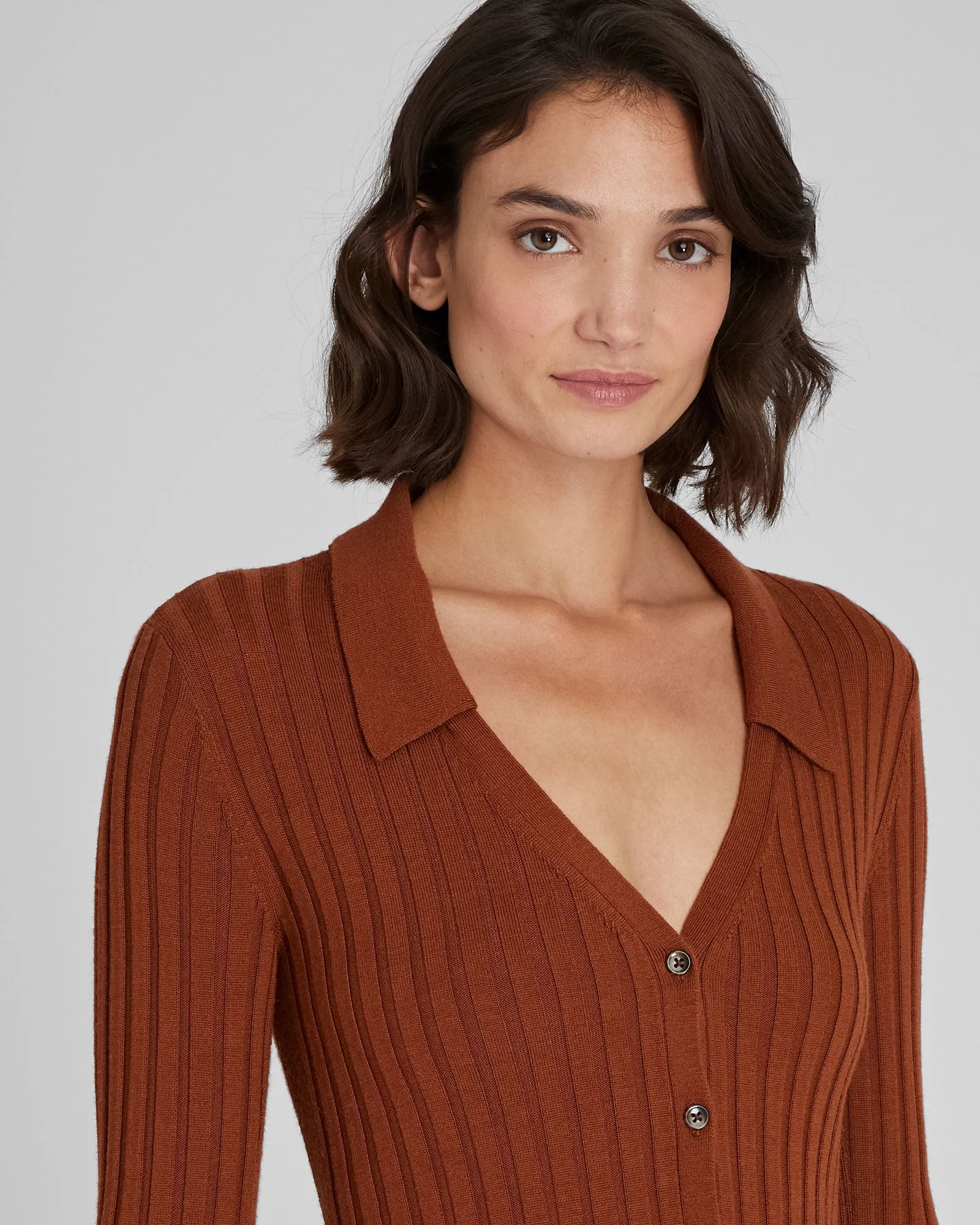 Ribbed Collared Cardigan Dress sold by Club Monaco product image thumbnail 4