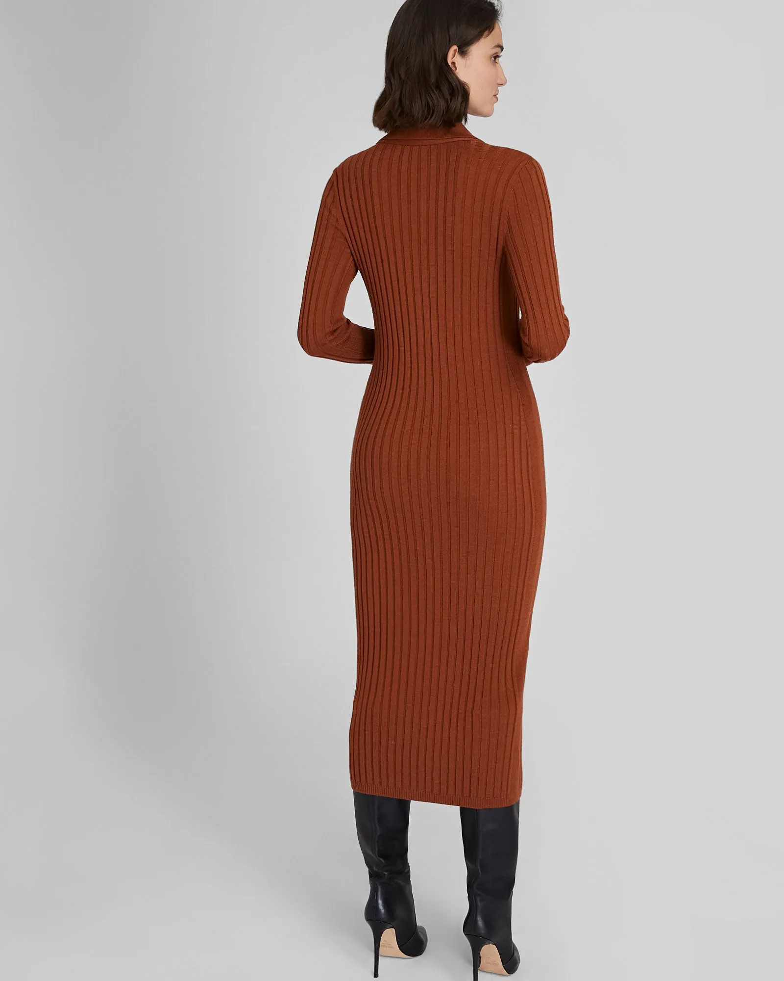 Ribbed Collared Cardigan Dress sold by Club Monaco product image thumbnail 2