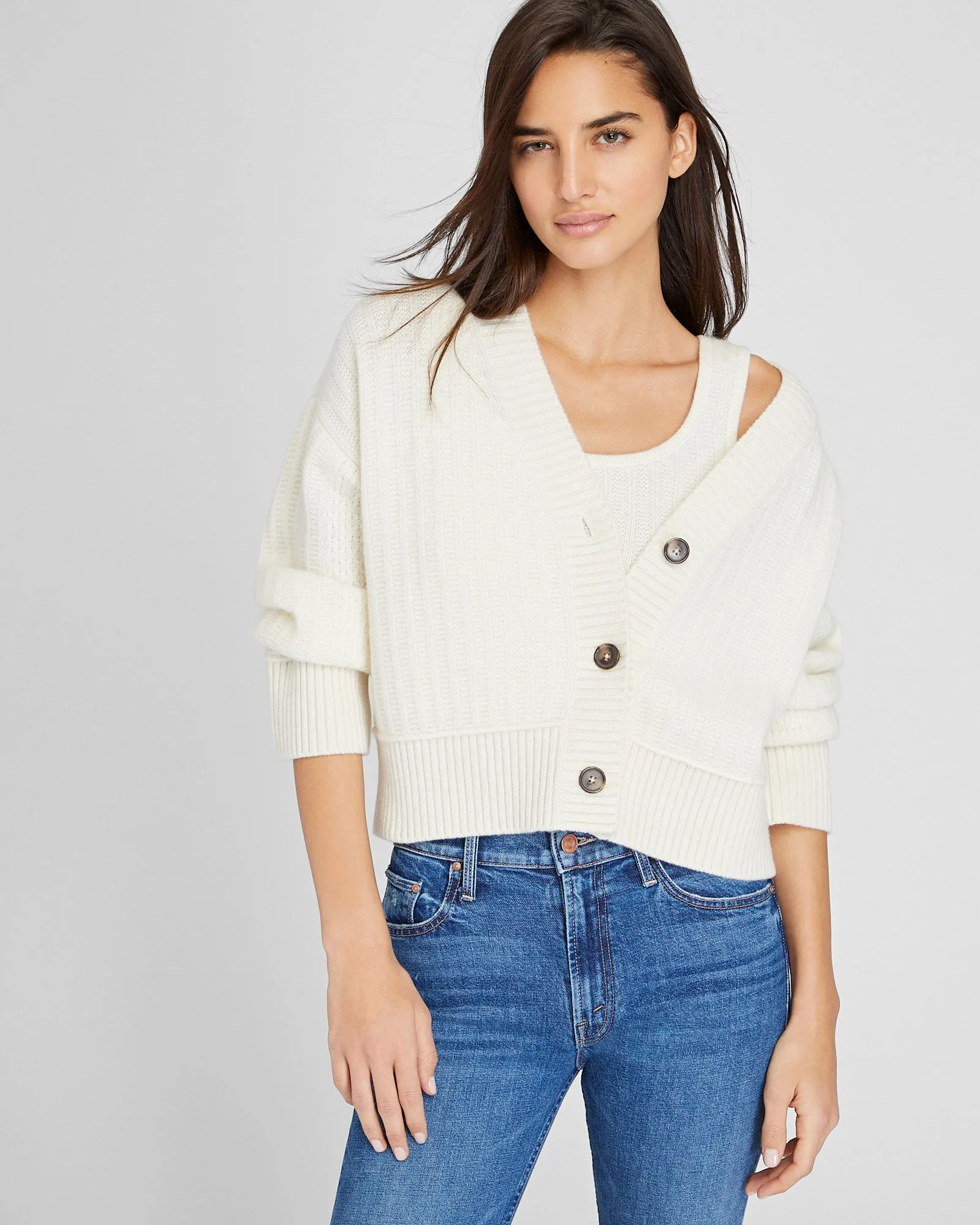 Textured Cashmere Cardigan sold by Club Monaco product image thumbnail 4