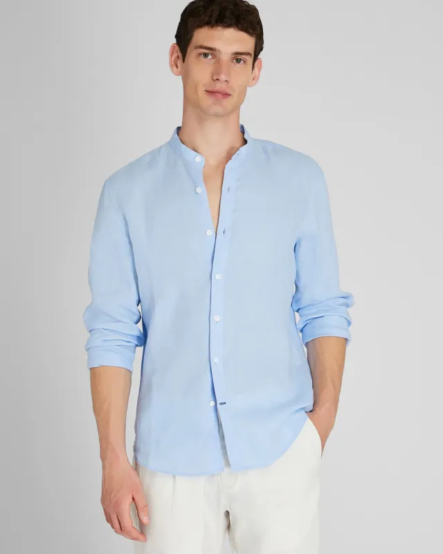 Band Collar Linen Shirt sold by Club Monaco