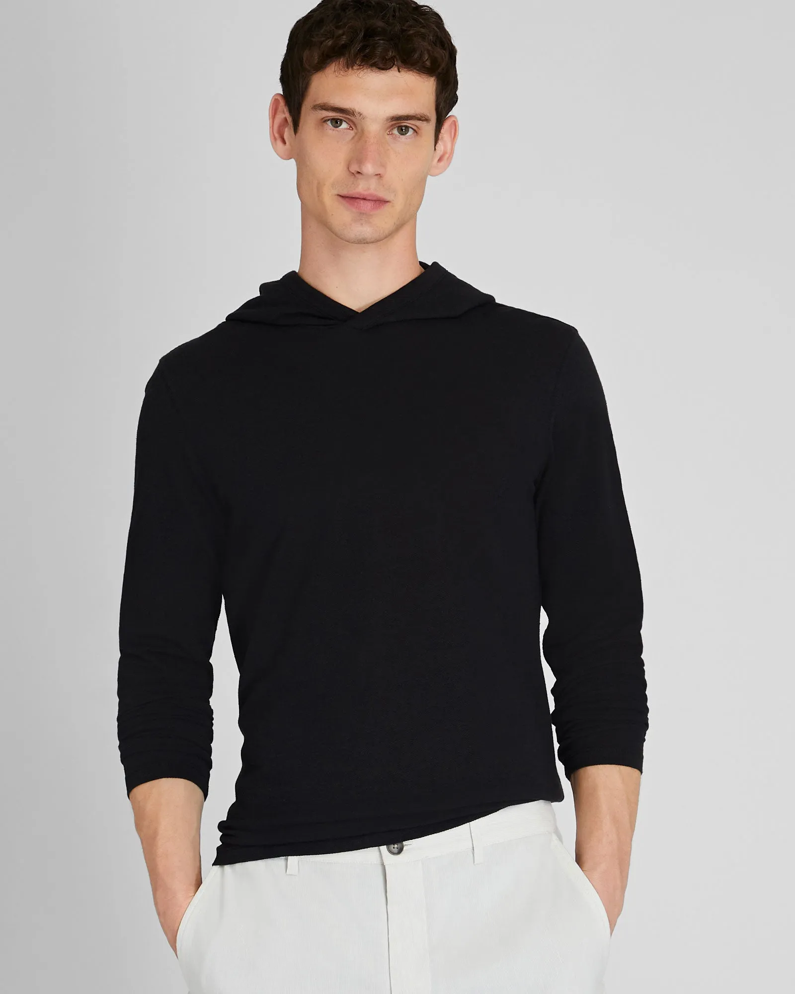 Linen-Cotton Piqué Hoodie sold by Club Monaco