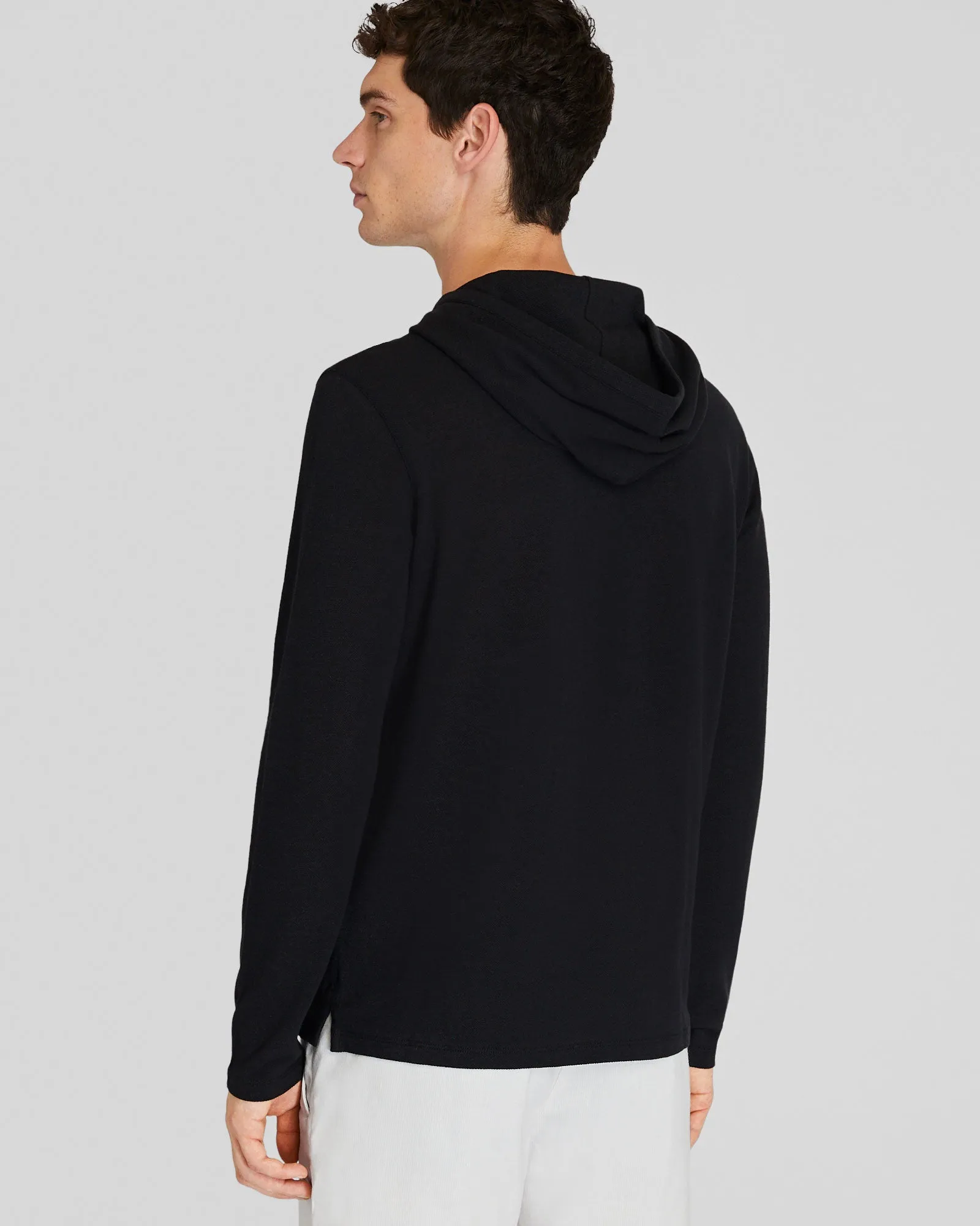 Linen-Cotton Piqué Hoodie sold by Club Monaco product image thumbnail 3