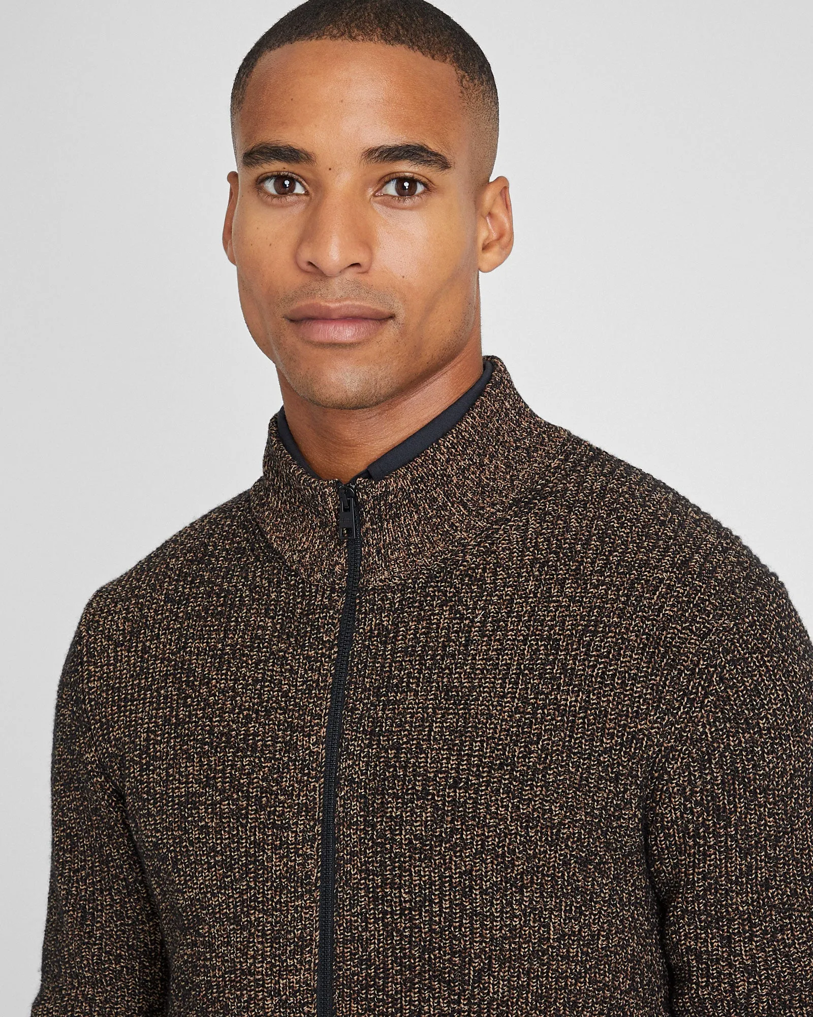 Textural Mouline Full Zip Sweater sold by Club Monaco product image thumbnail 2