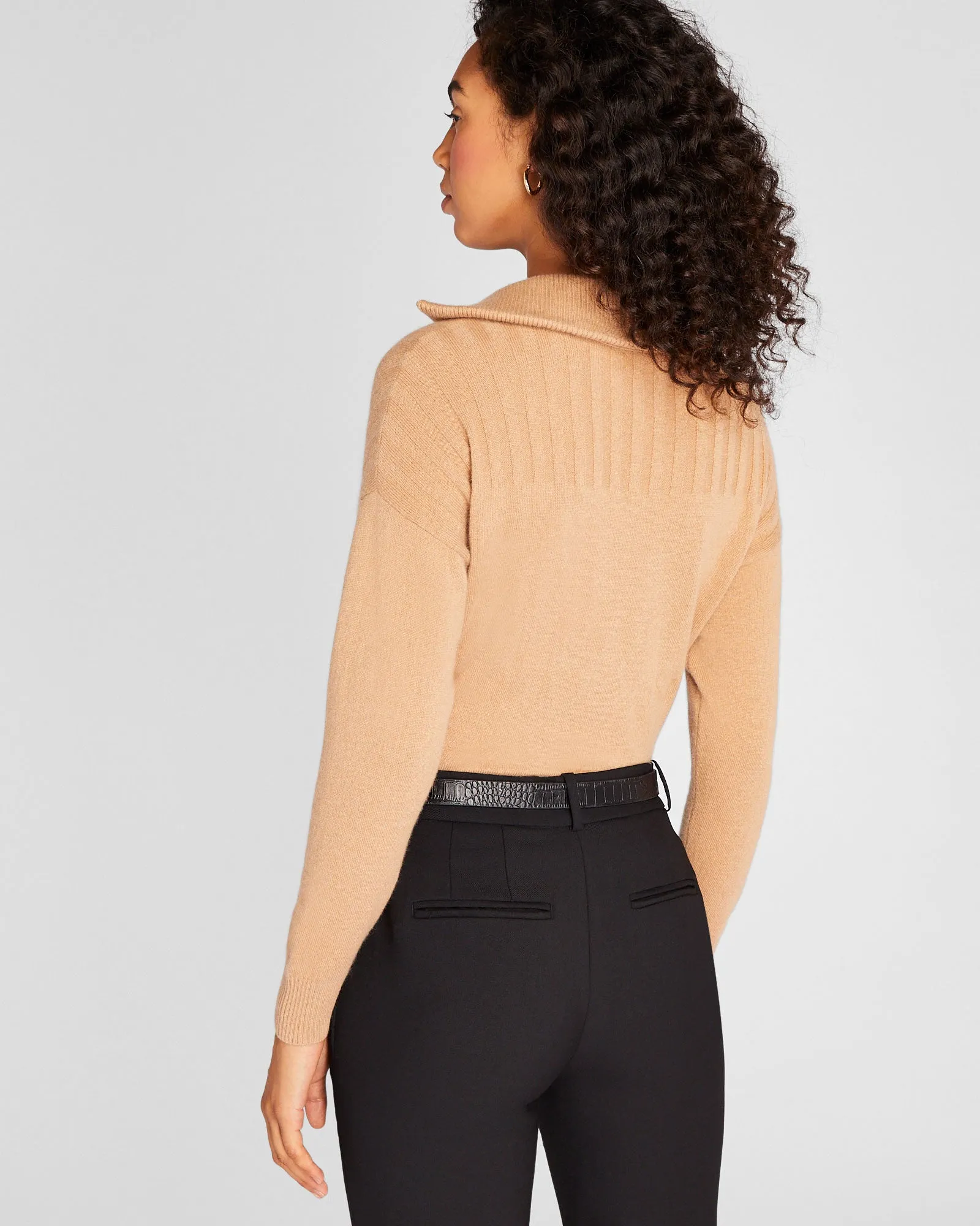 Cashmere Ribbed Quarter-Zip Sweater sold by Club Monaco product image thumbnail 3