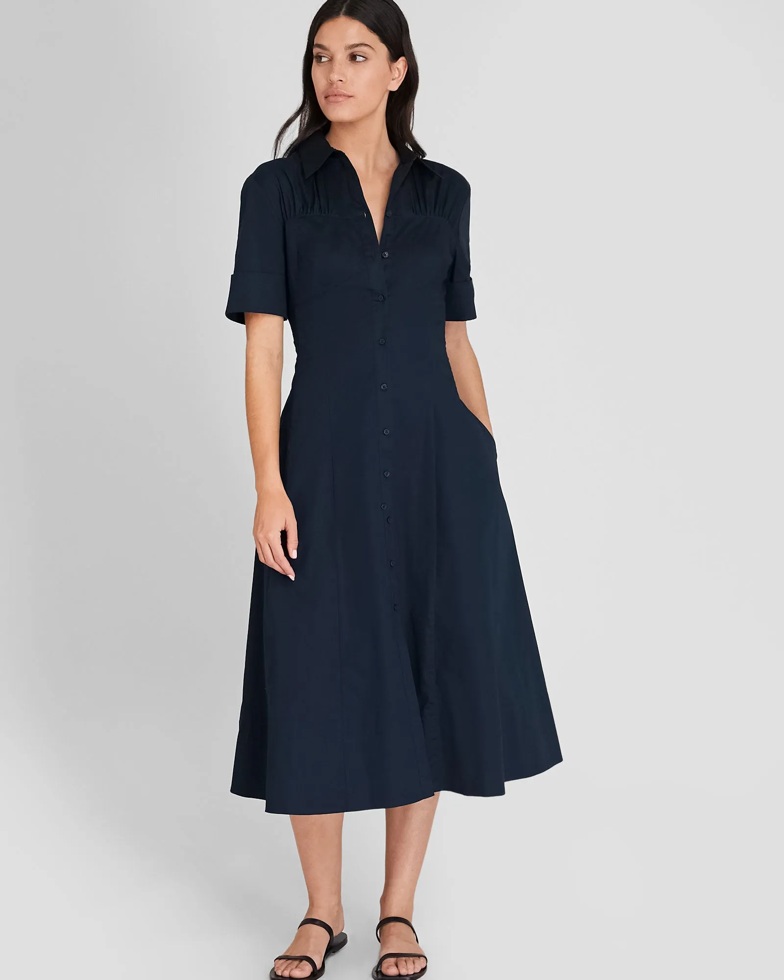 Cotton Poplin Midi Shirt Dress sold by Club Monaco product image thumbnail 5
