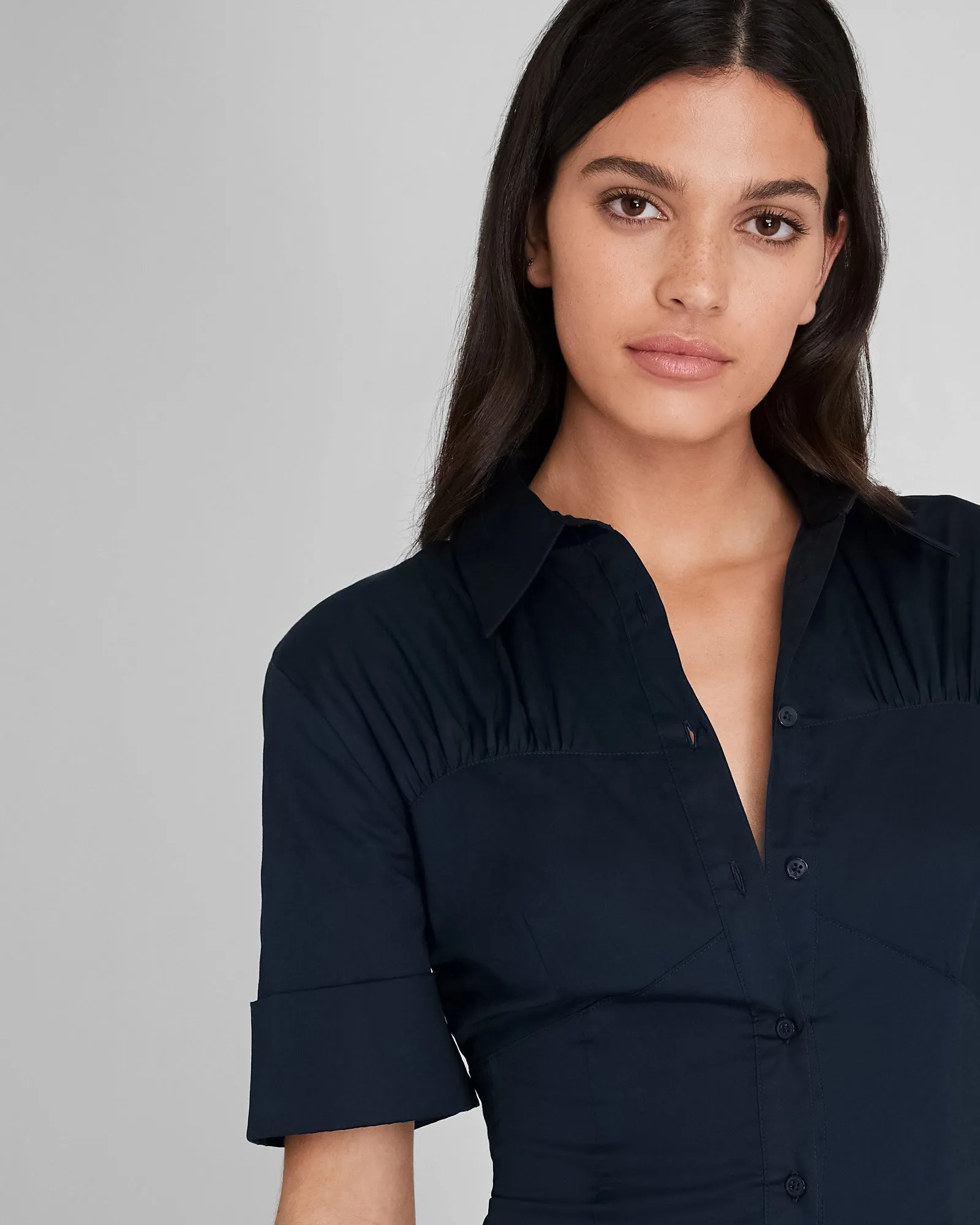 Cotton Poplin Midi Shirt Dress sold by Club Monaco product image thumbnail 4