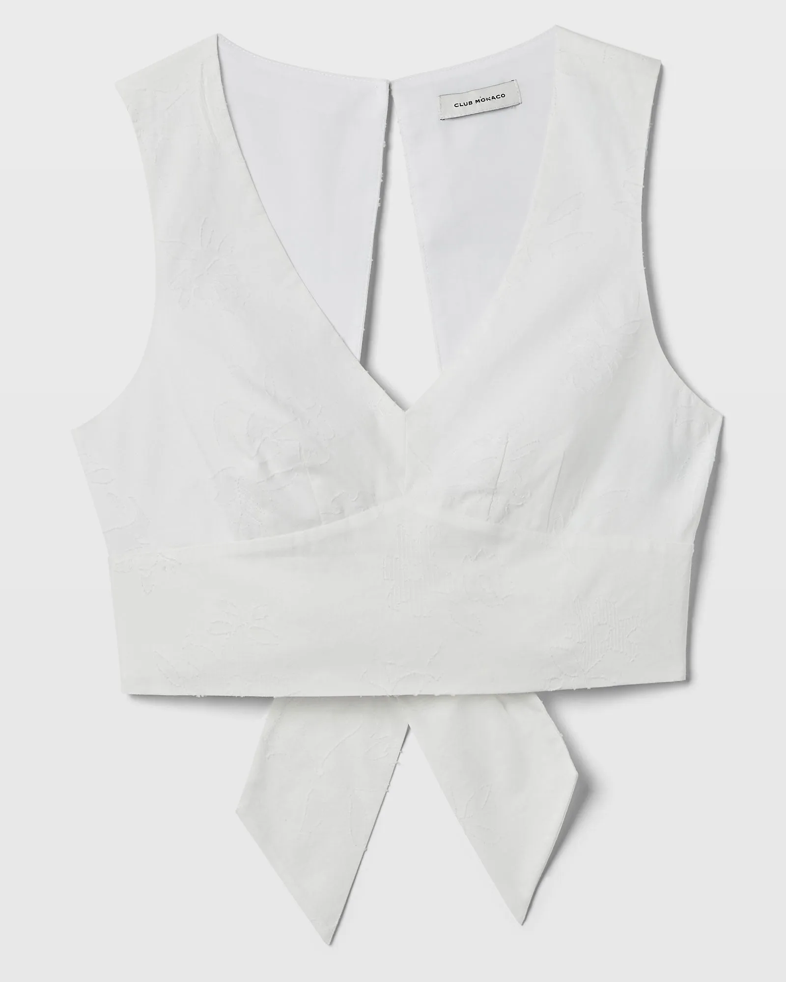 Floral Jacquard Tie Back Crop Top sold by Club Monaco product image thumbnail 5