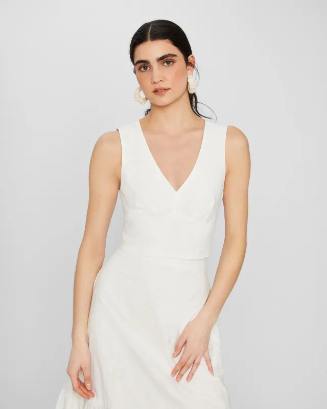 Floral Jacquard Tie Back Crop Top sold by Club Monaco