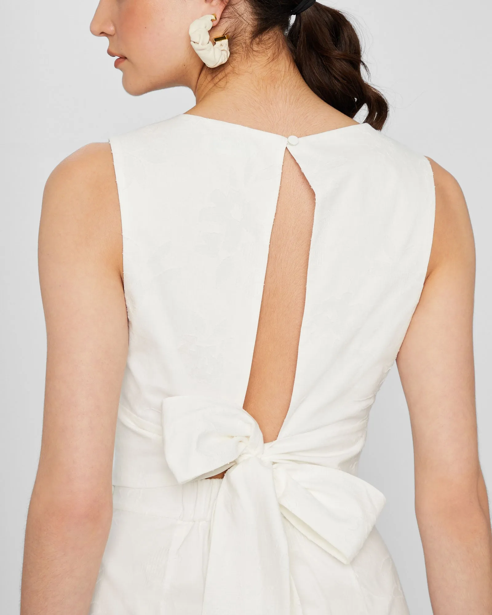 Floral Jacquard Tie Back Crop Top sold by Club Monaco product image thumbnail 3