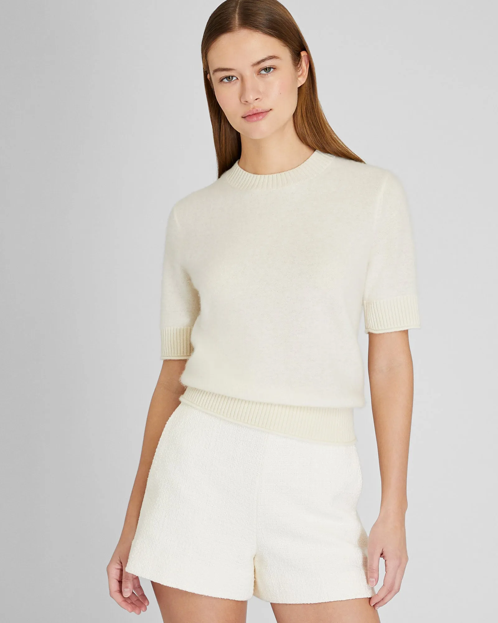 Short Sleeve Boiled Cashmere Tee sold by Club Monaco