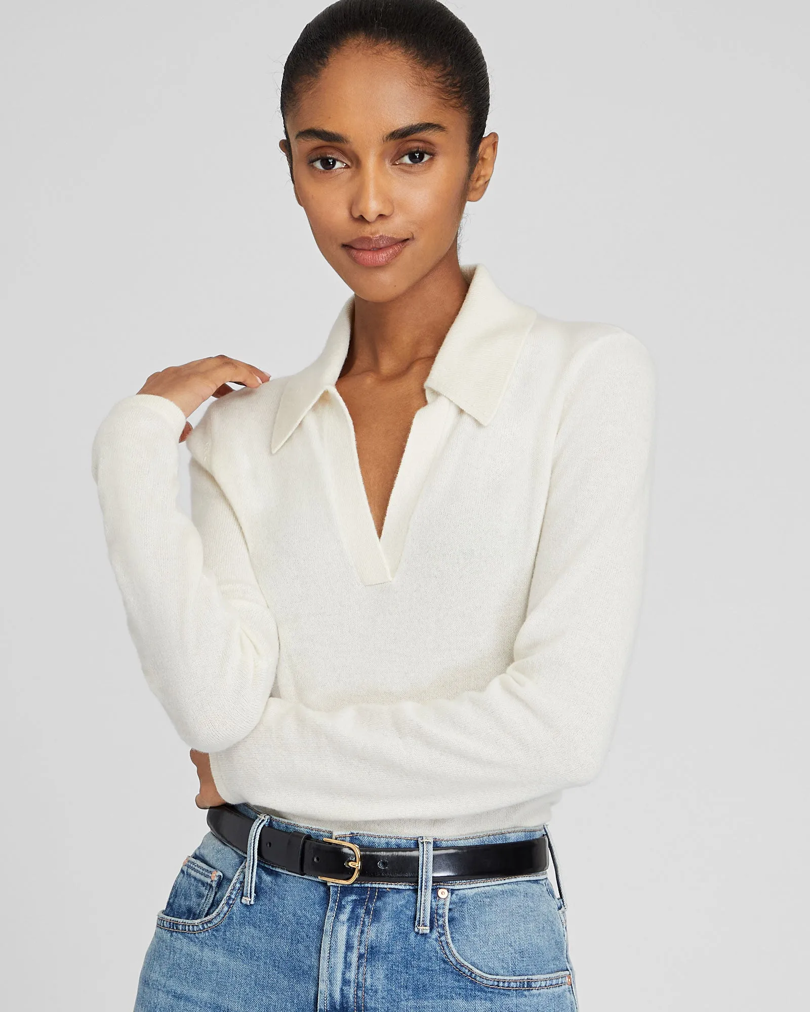 Cashmere Johnny Collar Sweater sold by Club Monaco