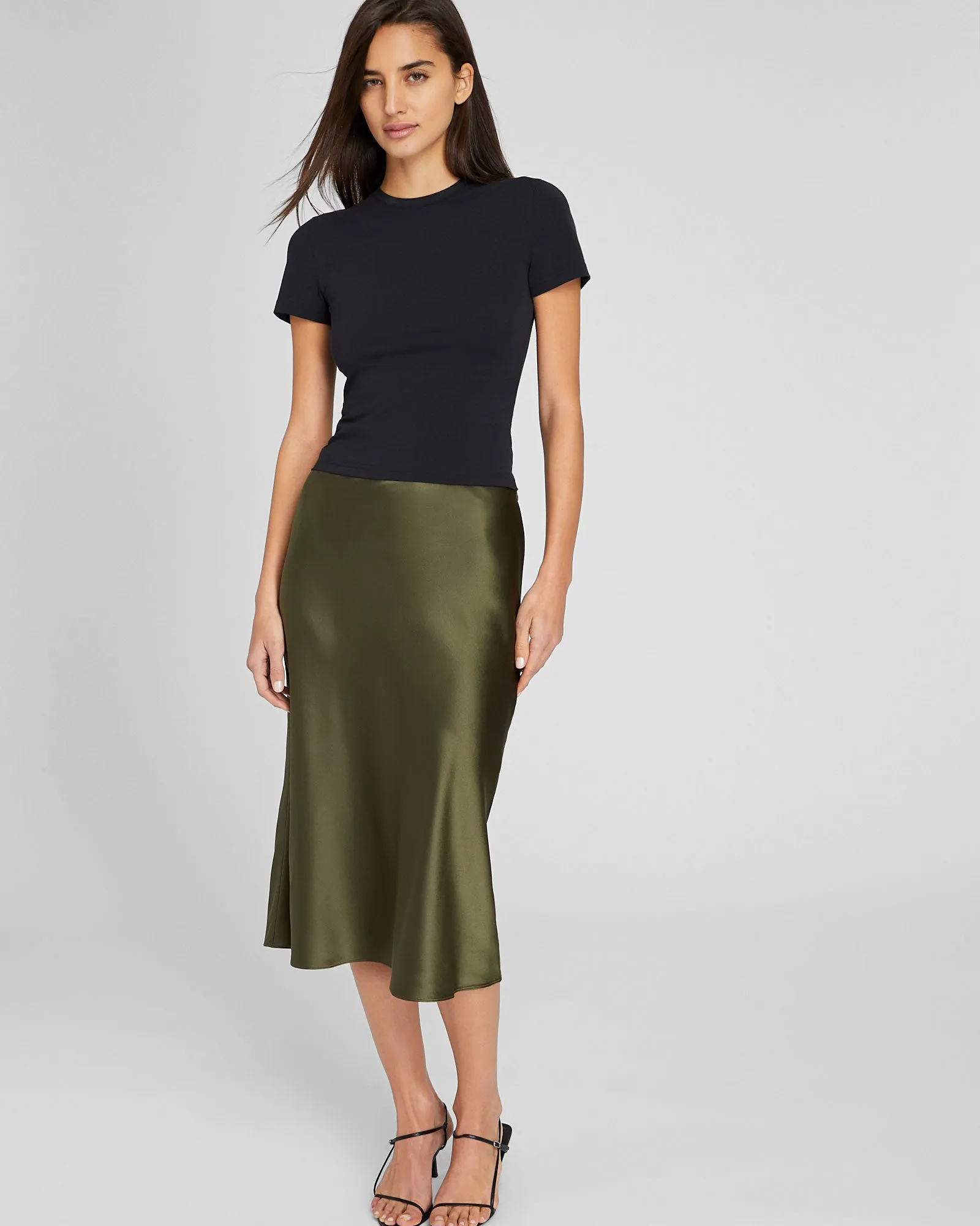 Silk Charmeuse Midi Skirt sold by Club Monaco product image thumbnail 4