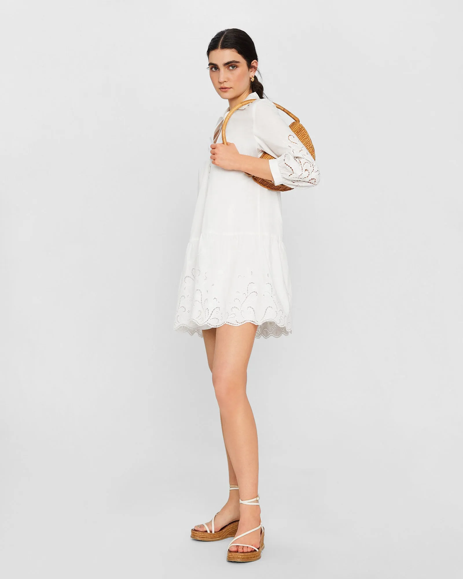 Embroidered Eyelet Mini Dress sold by Club Monaco
