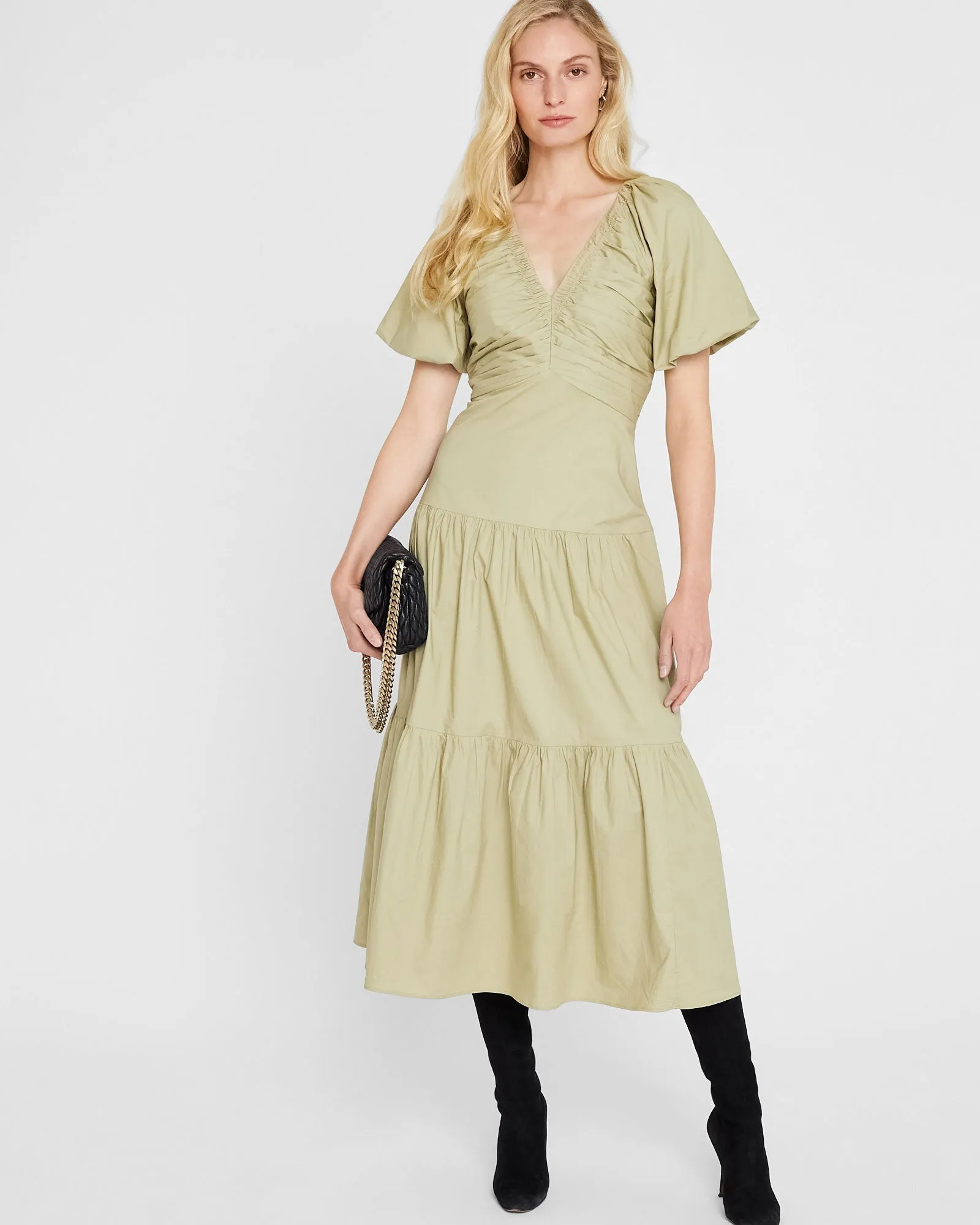 Tiered V-Neck Maxi Dress sold by Club Monaco