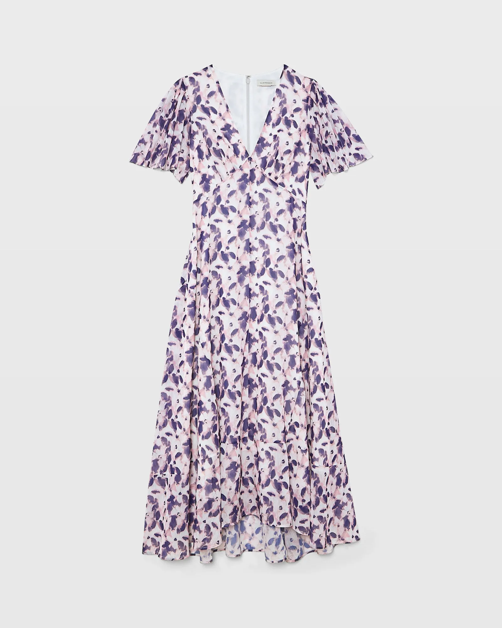 Tiered Flutter Sleeve V-Neck Midi Dress sold by Club Monaco product image thumbnail 5