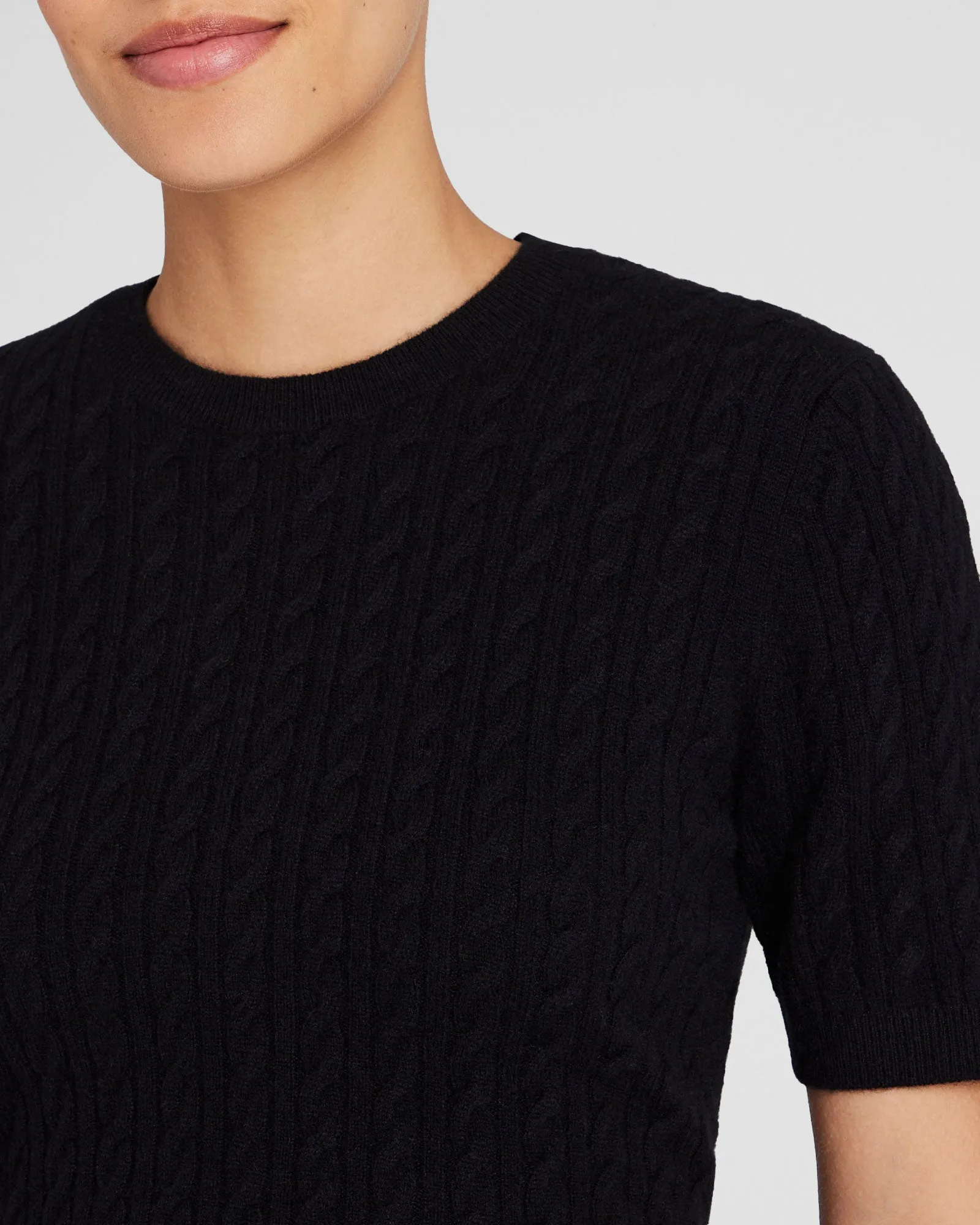Cashmere Mini-Cable Short-Sleeve Sweater sold by Club Monaco product image thumbnail 4
