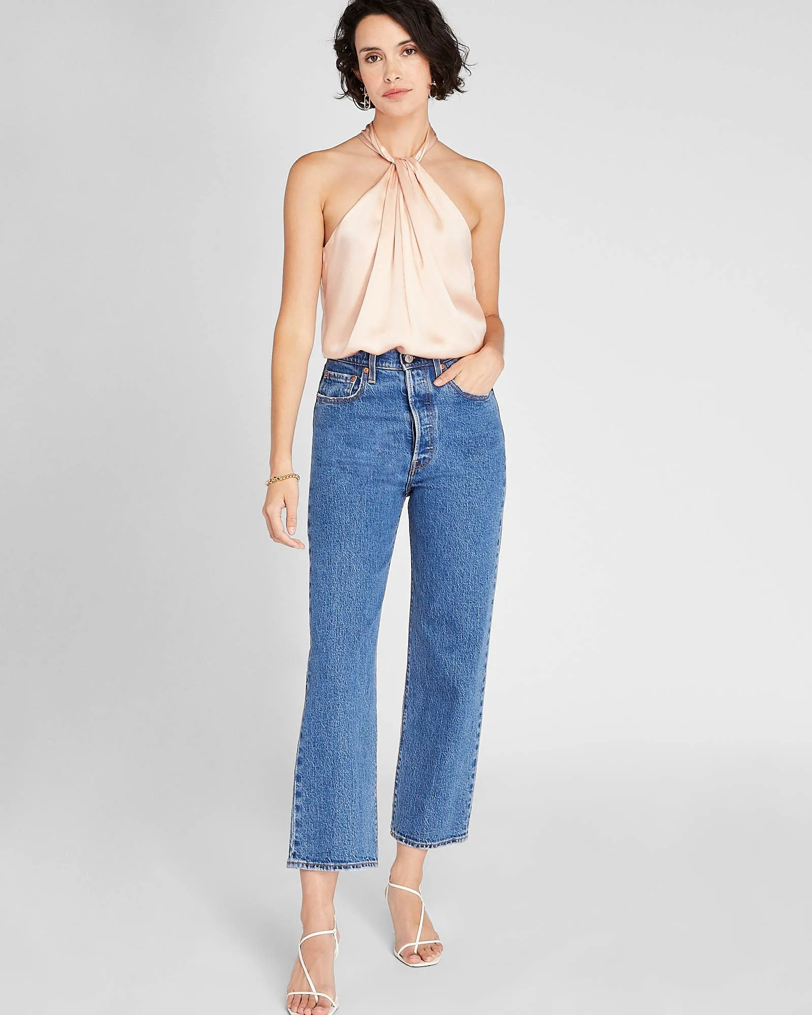 Silk Drape Halter Top sold by Club Monaco product image thumbnail 4