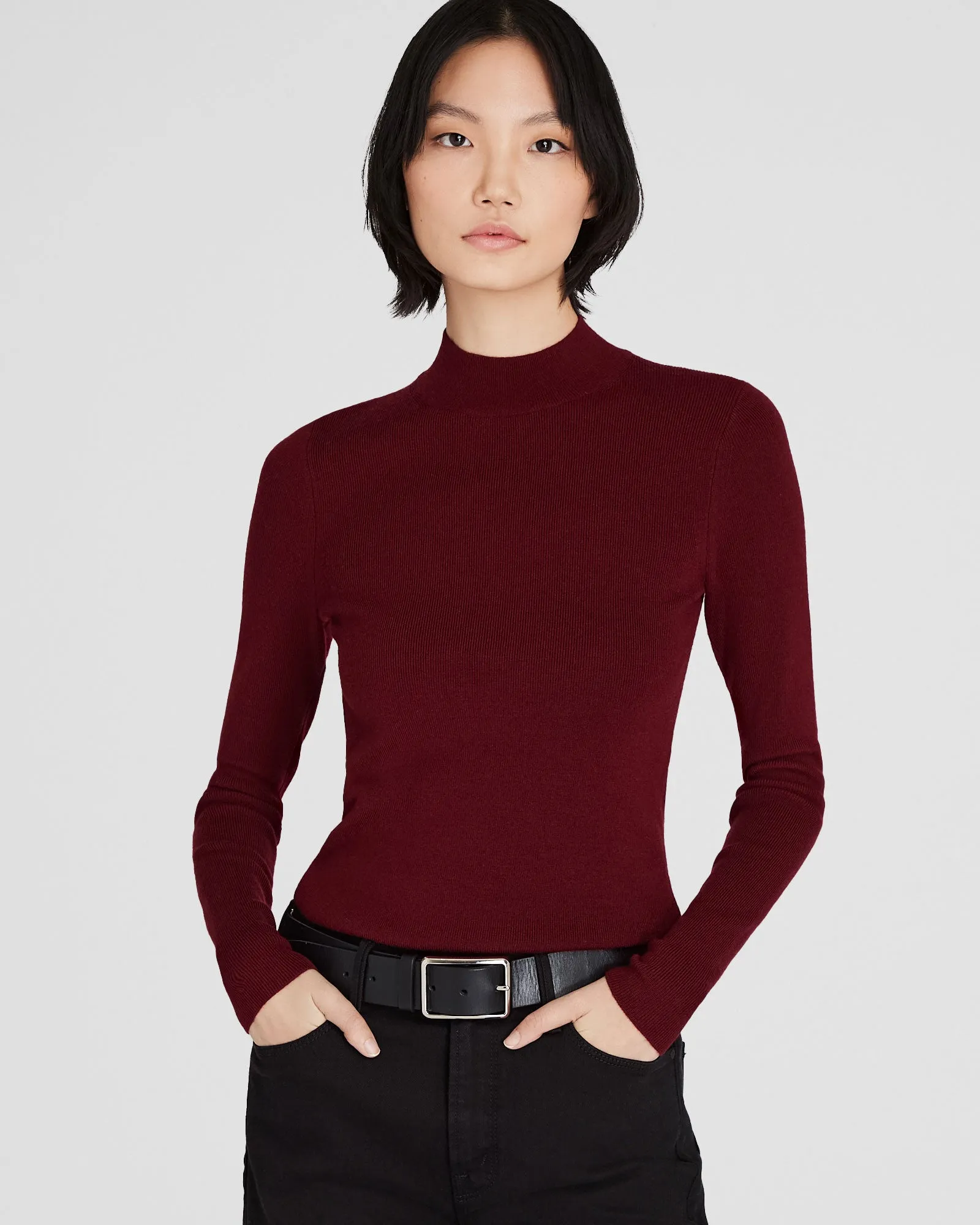 Merino Rib Mockneck Sweater sold by Club Monaco