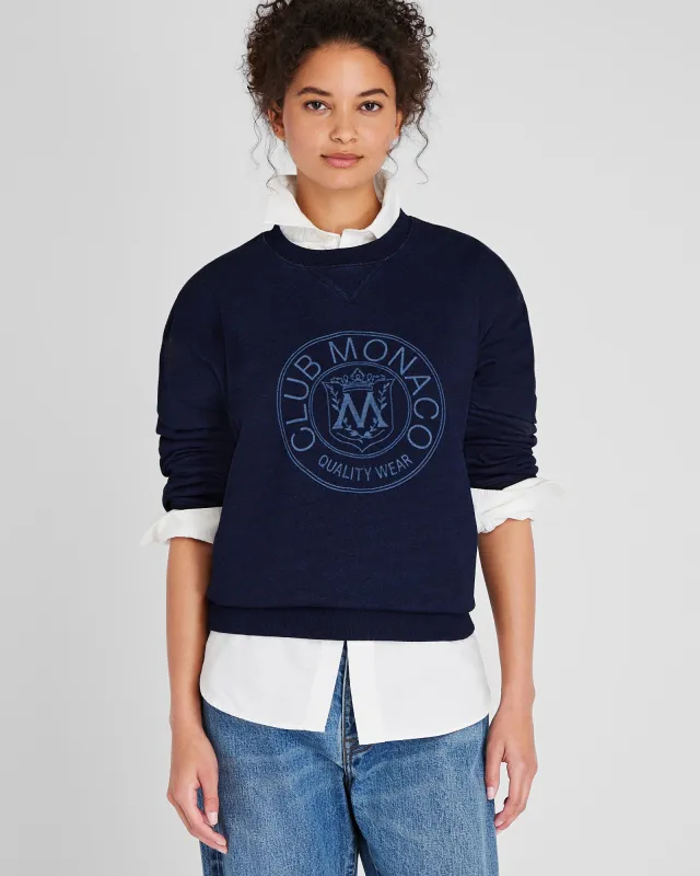 Indigo Crest Crewneck made by Club Monaco