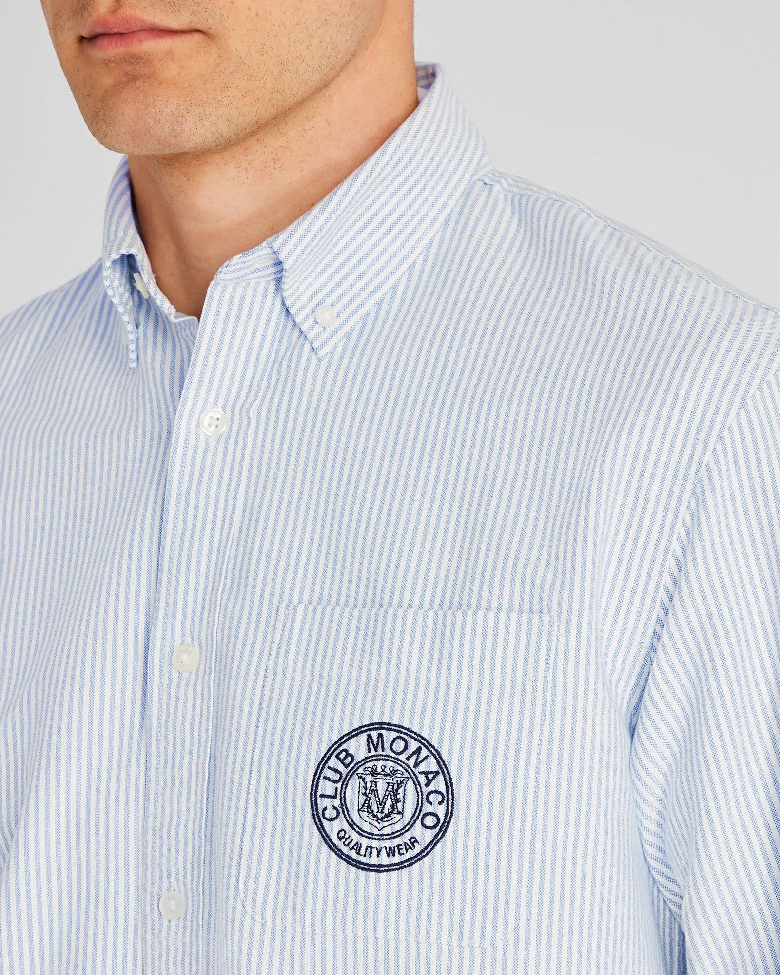 Striped Crest Oxford Shirt sold by Club Monaco product image thumbnail 5