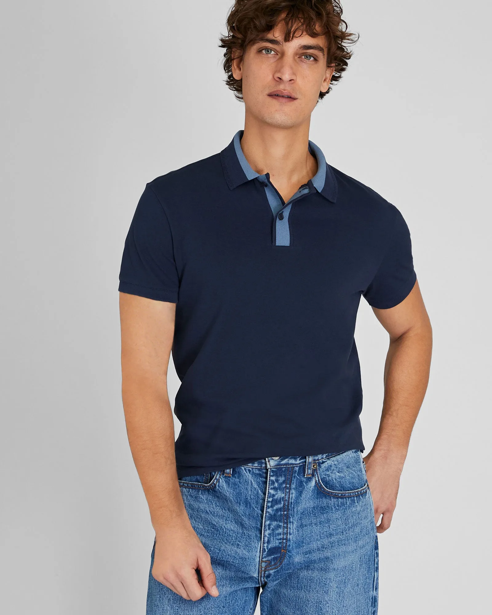 Blocked Collar Polo sold by Club Monaco