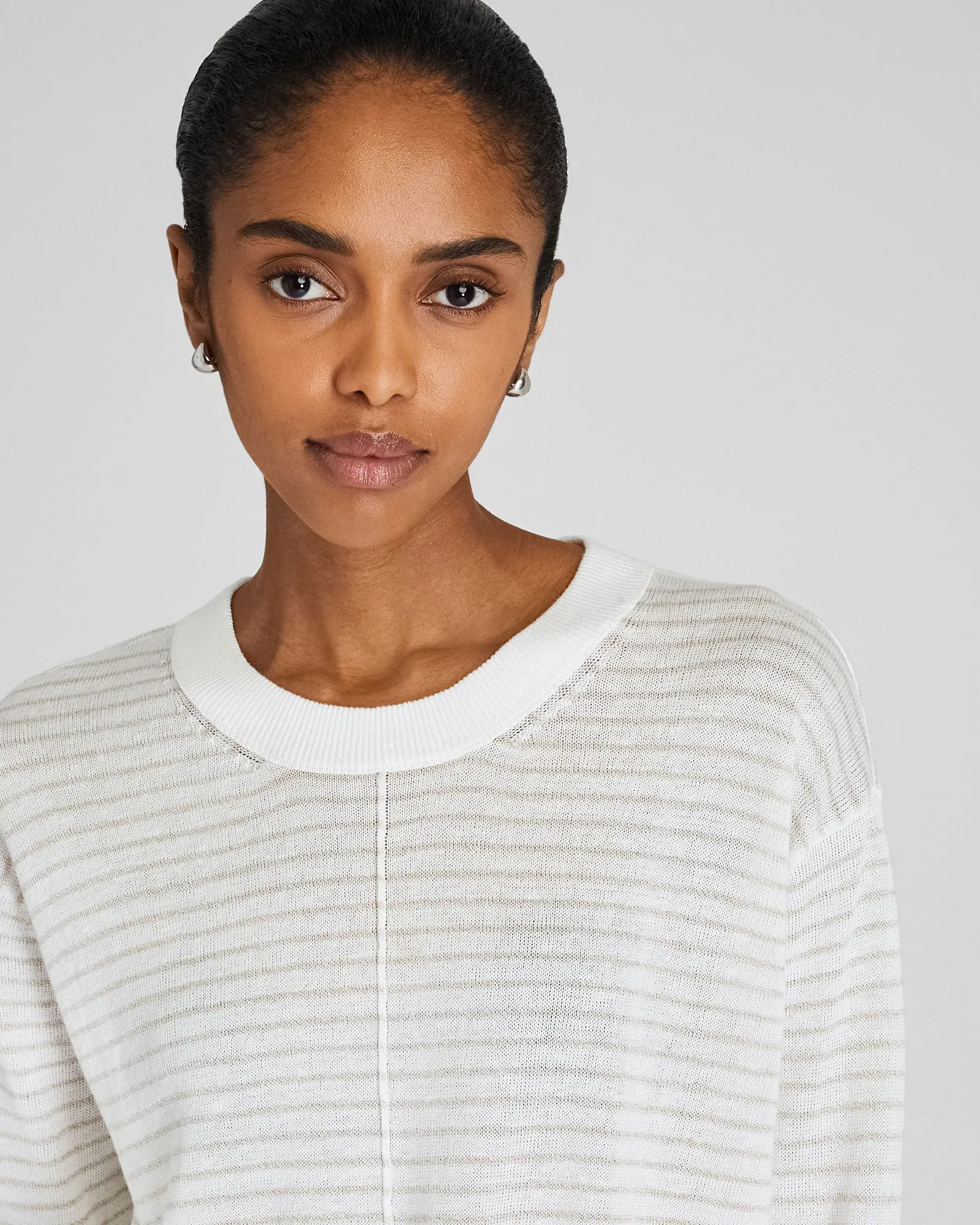 Signature Stripe Linen Crewneck Sweater sold by Club Monaco product image thumbnail 2