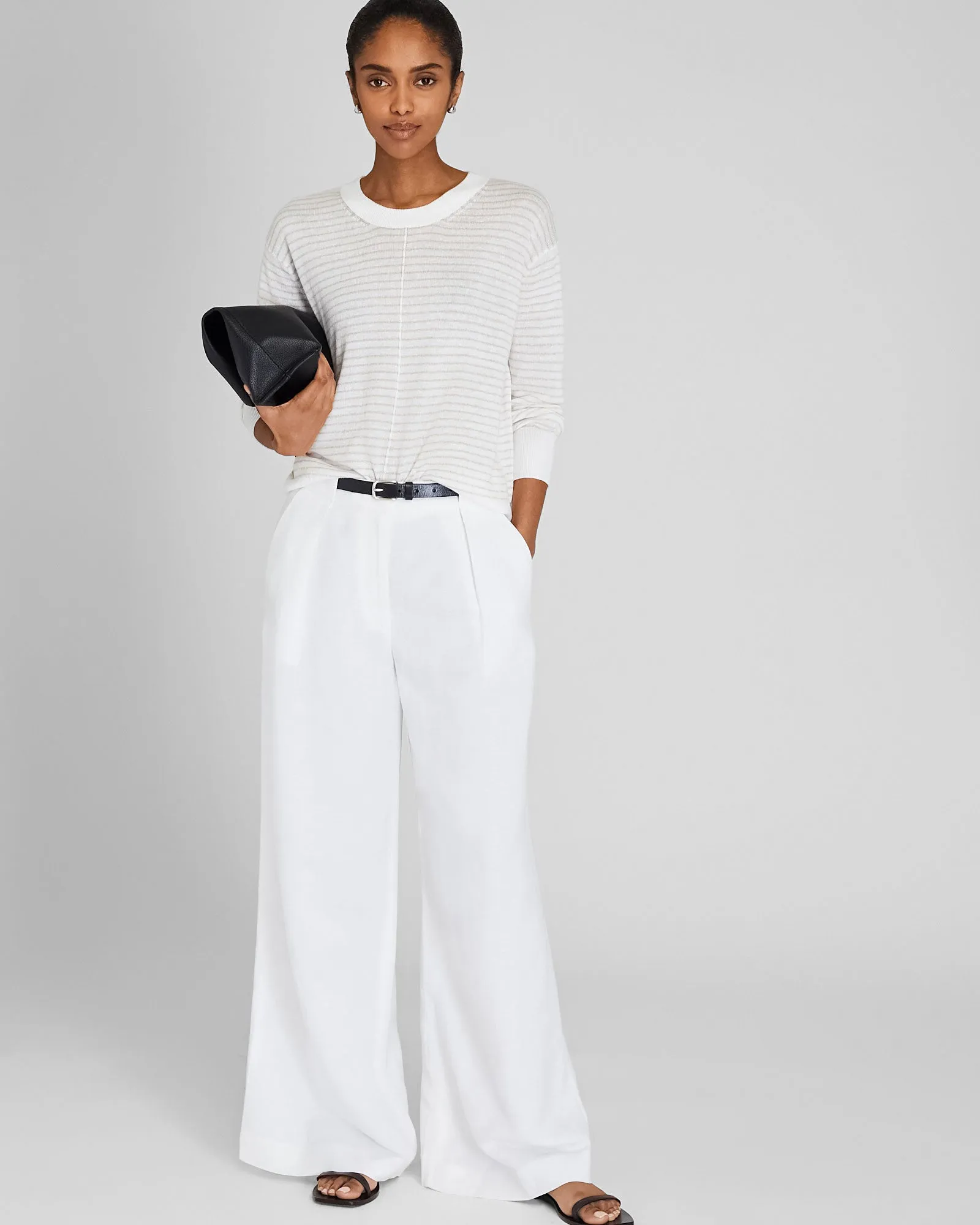 Signature Stripe Linen Crewneck Sweater sold by Club Monaco product image thumbnail 4