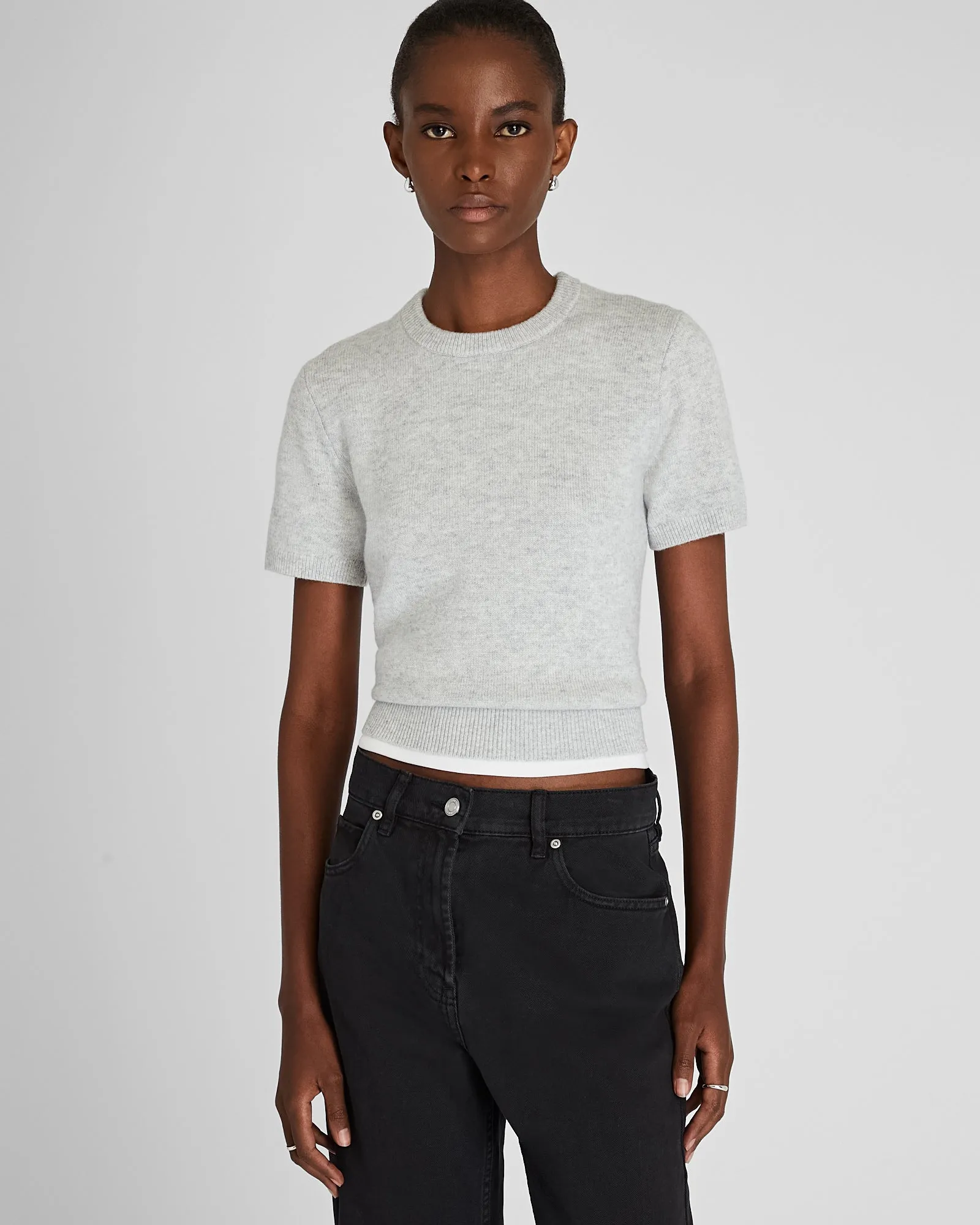 Cashmere Blend Shrunken Crew Neck Sweater sold by Club Monaco