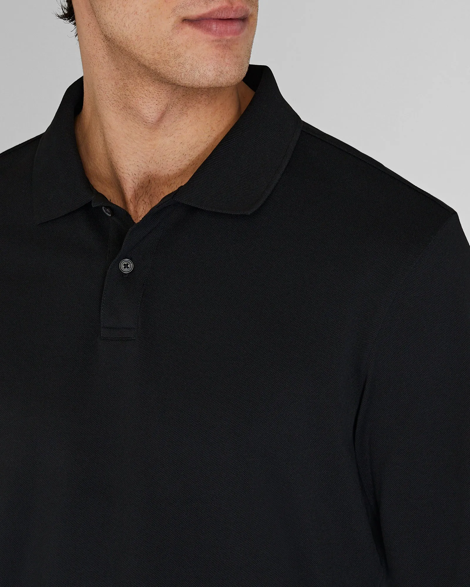 Long Sleeve Clean Pique Polo sold by Club Monaco product image thumbnail 2