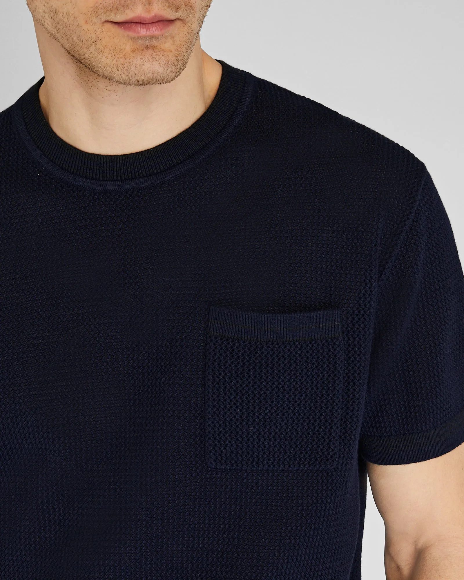 Short-Sleeve Open Stitch Tipped Sweater sold by Club Monaco product image thumbnail 2