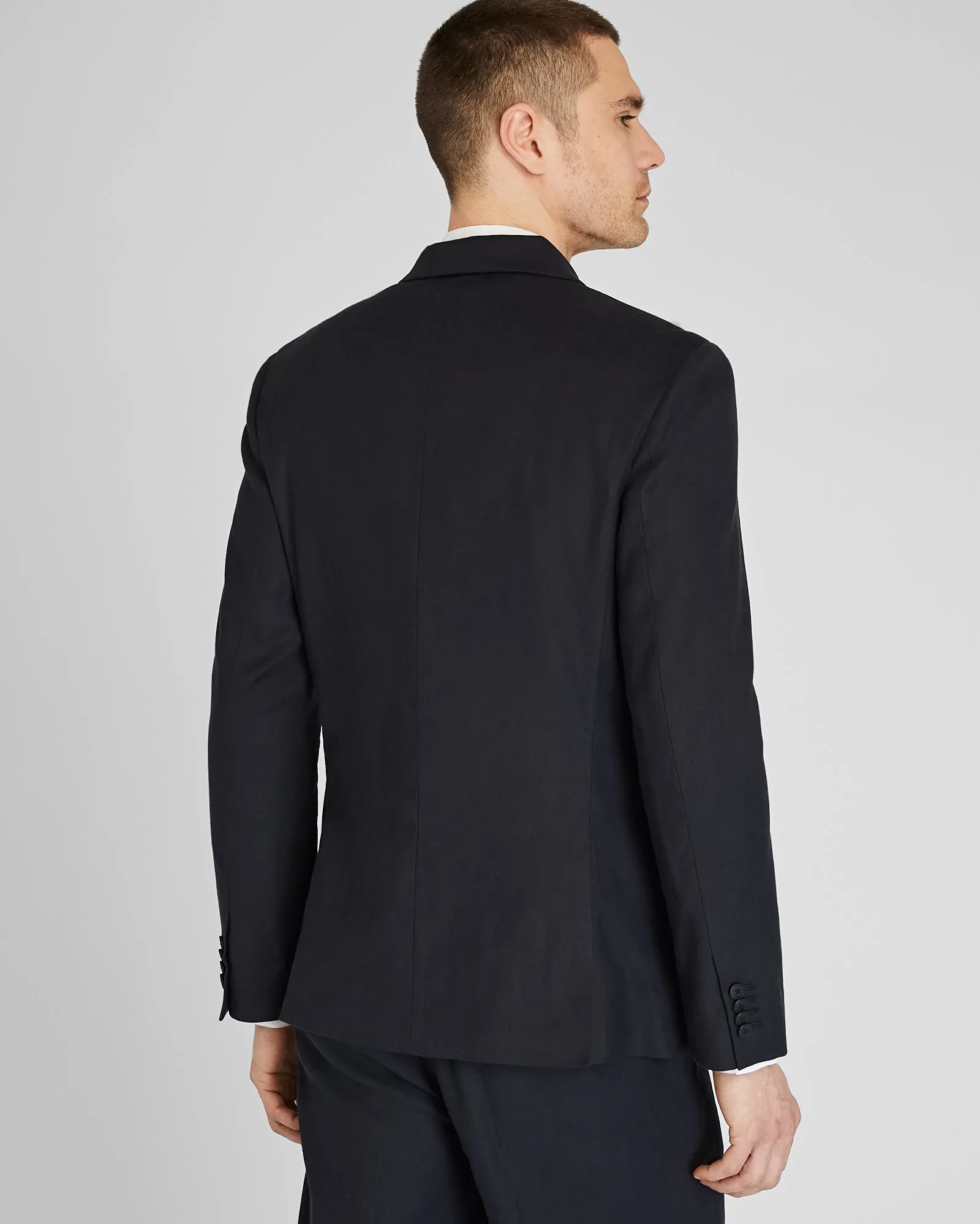 Deconstructed Linen Blend Double-Breasted Suit Jacket sold by Club Monaco product image thumbnail 3