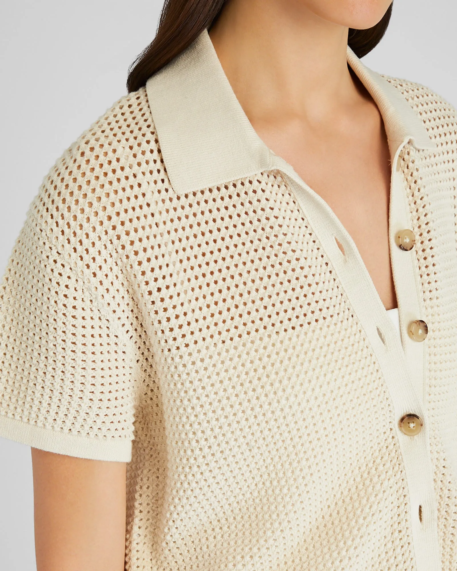 Open Stitch Button-Down Sweater sold by Club Monaco product image thumbnail 2