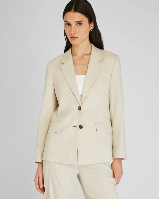 Relaxed Single-Breasted Linen Blazer sold by Club Monaco