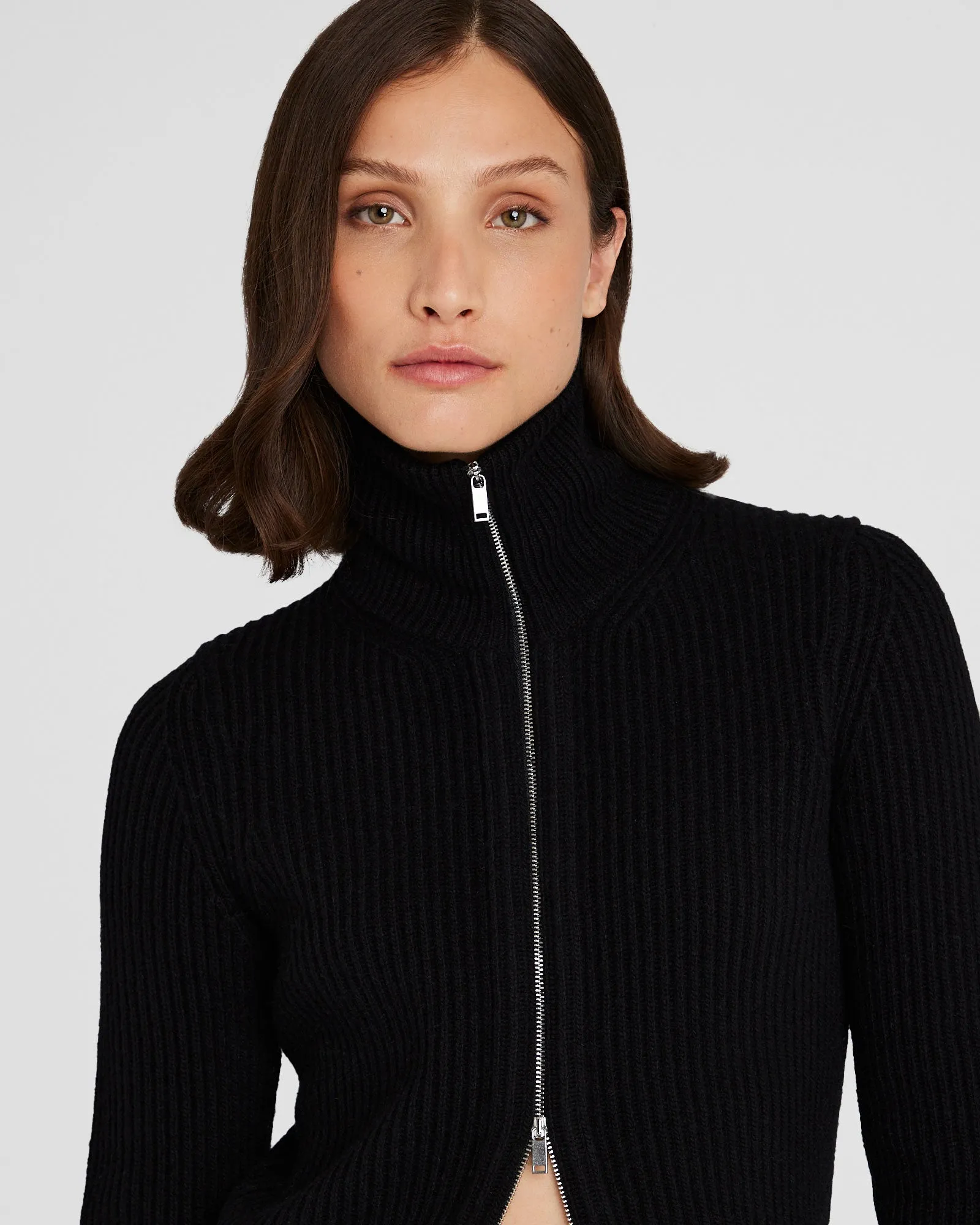 Slim Rib Full-Zip Sweater sold by Club Monaco product image thumbnail 4