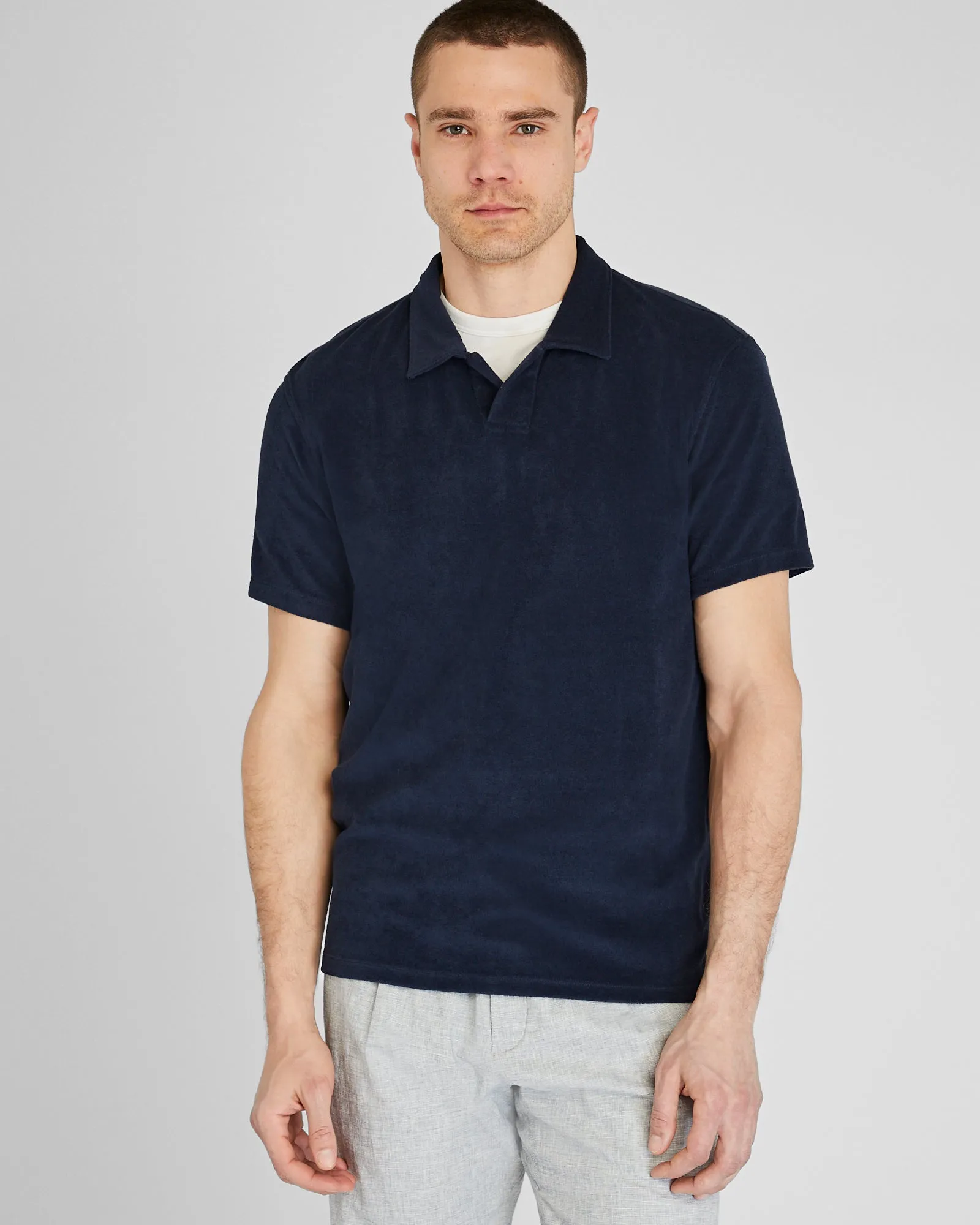 Loop Terry Johnny Collar Polo sold by Club Monaco
