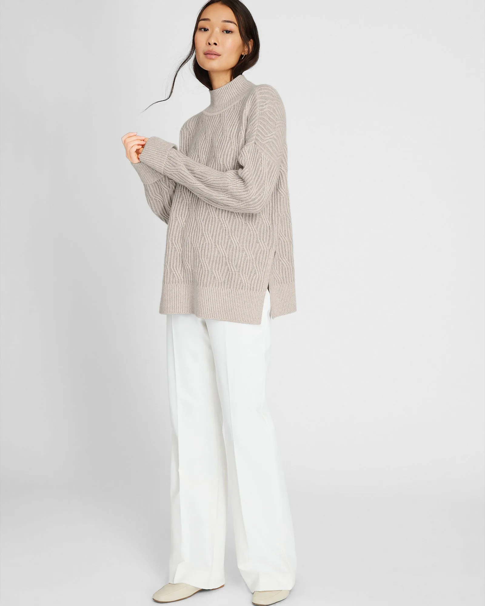 Cashmere-Silk Cable Turtleneck sold by Club Monaco product image thumbnail 4