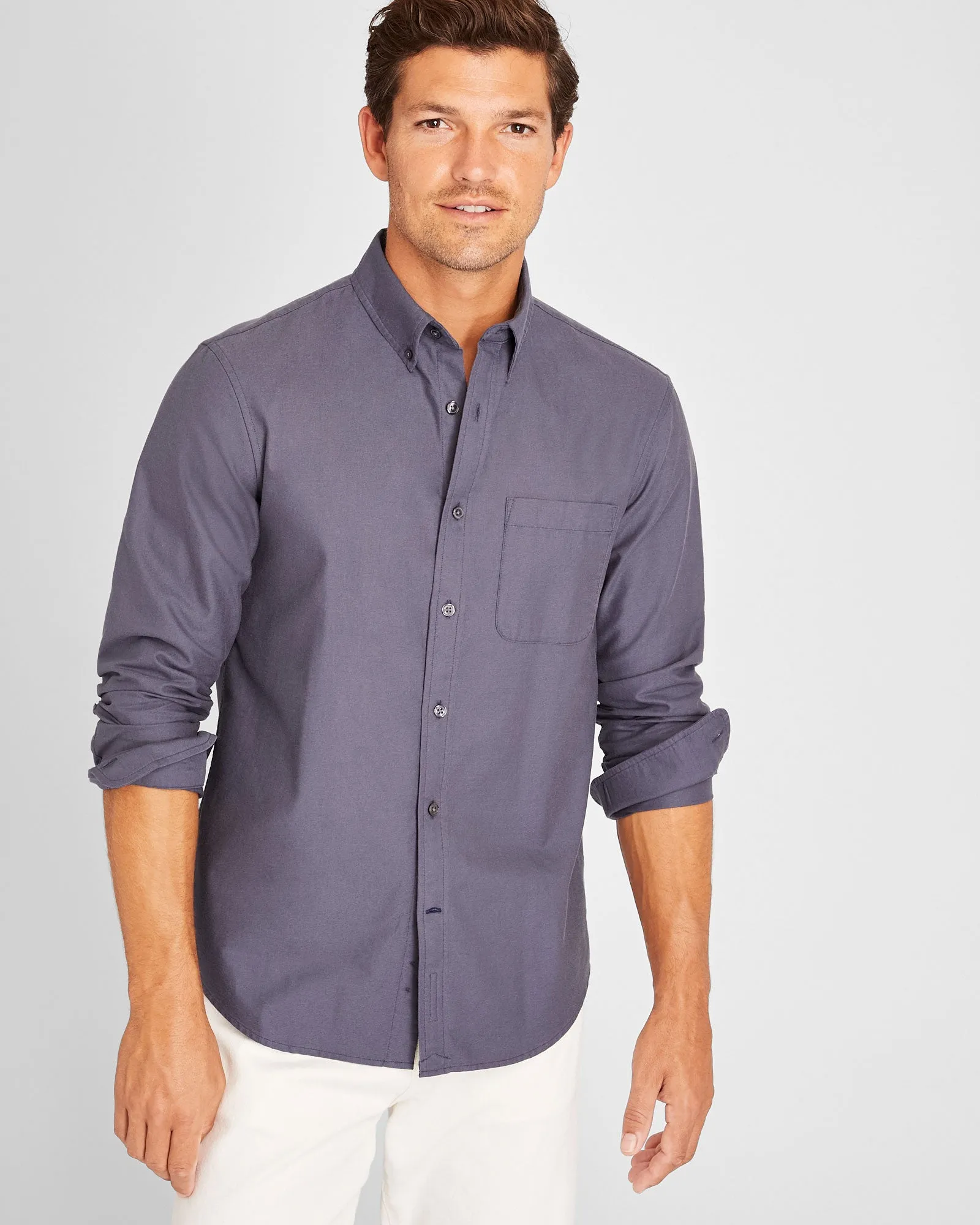 Long-Sleeve Solid Oxford Shirt sold by Club Monaco