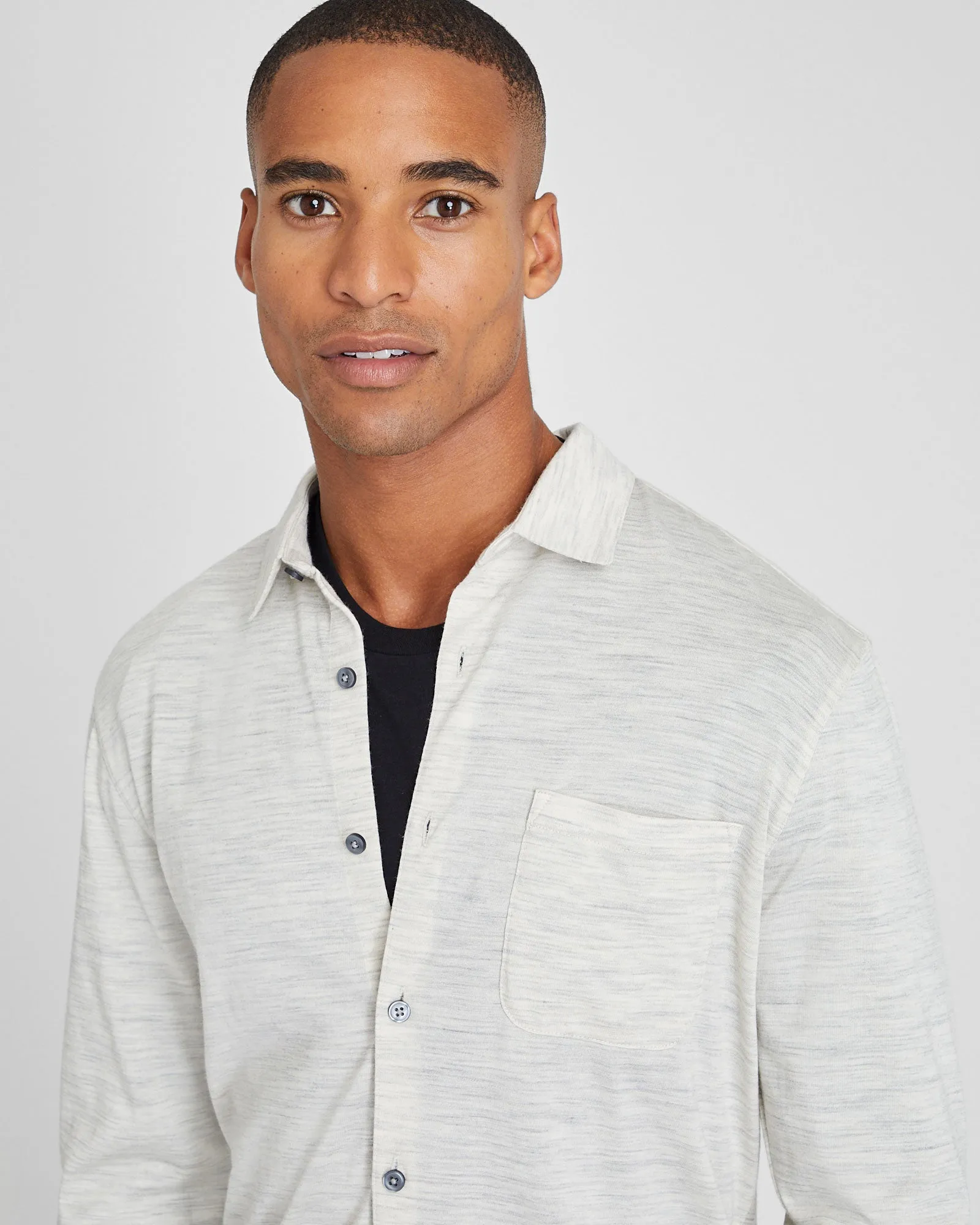 Long-Sleeve Wool Knit Shirt sold by Club Monaco product image thumbnail 2