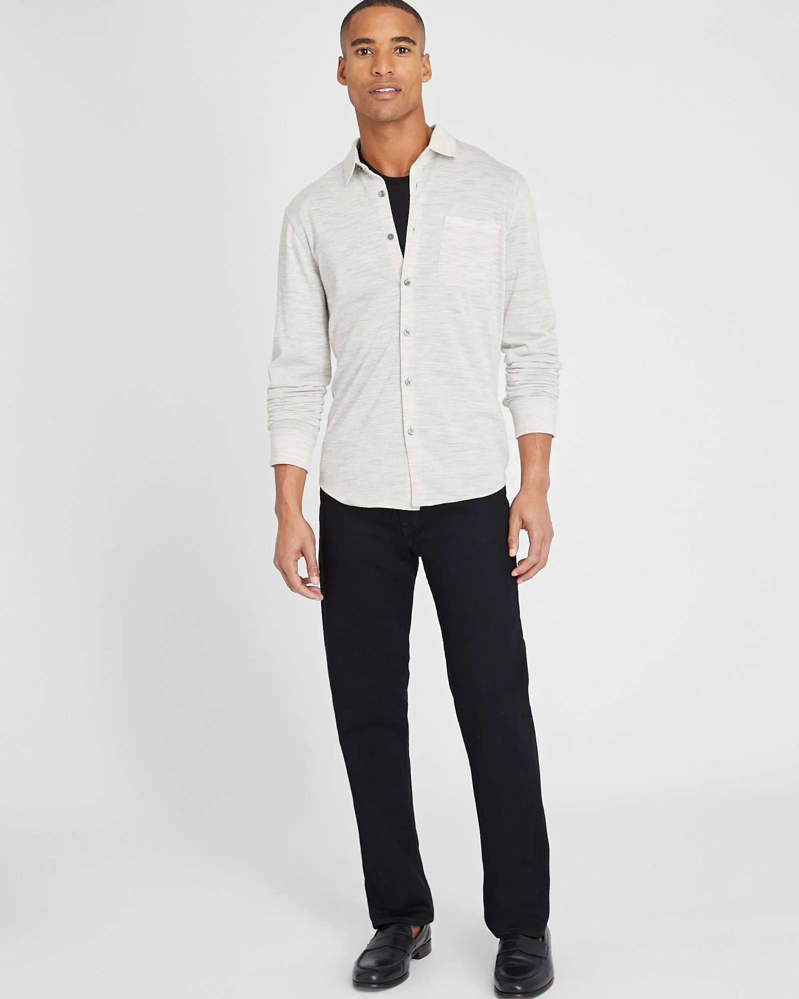Long-Sleeve Wool Knit Shirt sold by Club Monaco product image thumbnail 4