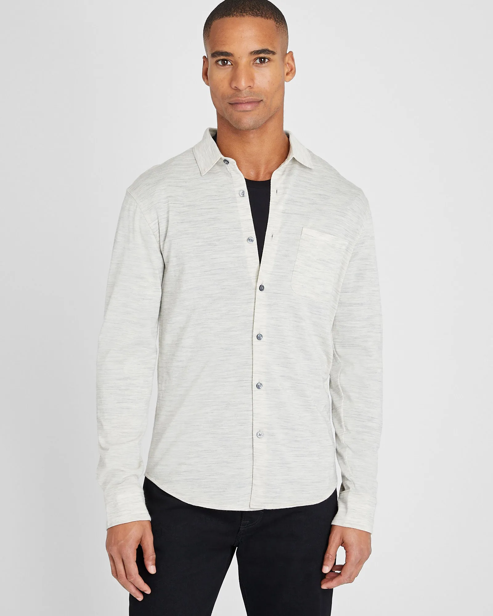 Long-Sleeve Wool Knit Shirt sold by Club Monaco