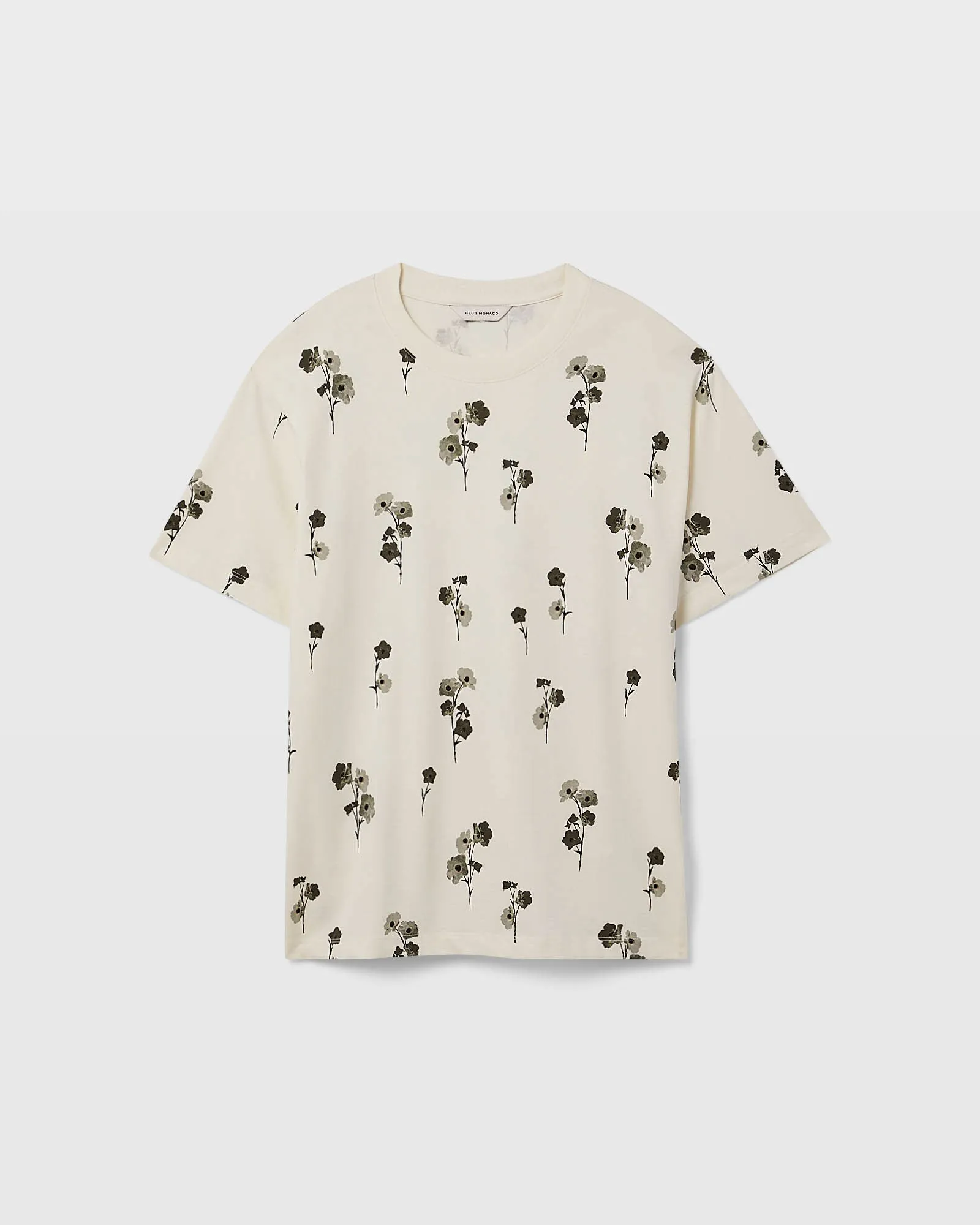 Short Sleeve Linear Floral Print Tee sold by Club Monaco product image thumbnail 5