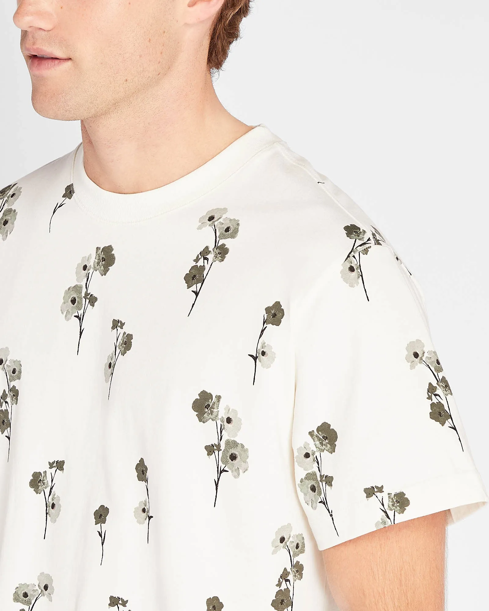 Short Sleeve Linear Floral Print Tee sold by Club Monaco product image thumbnail 3