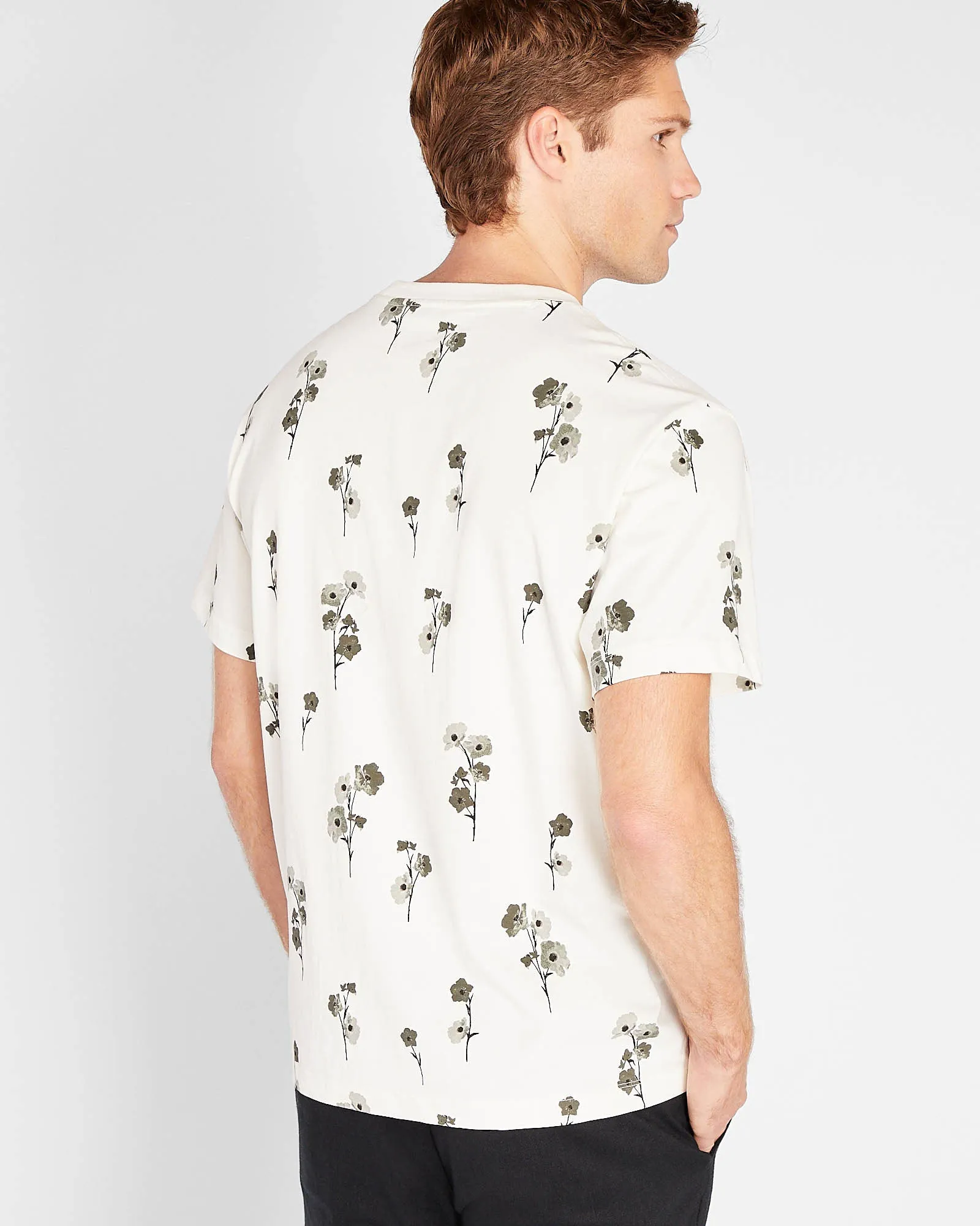 Short Sleeve Linear Floral Print Tee sold by Club Monaco product image thumbnail 2