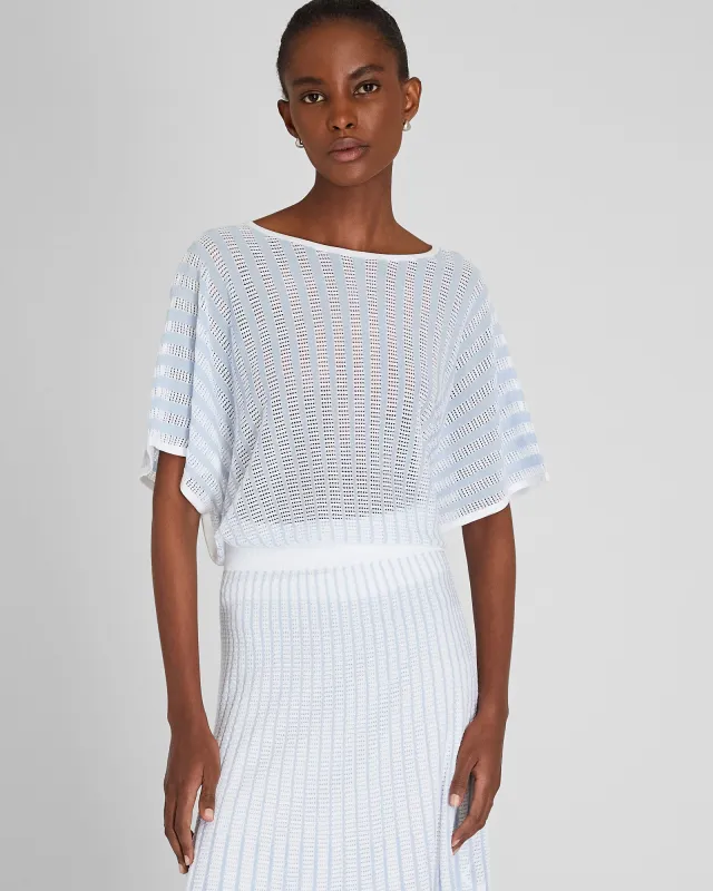 Novelty Pointelle Stripe Sweater sold by Club Monaco